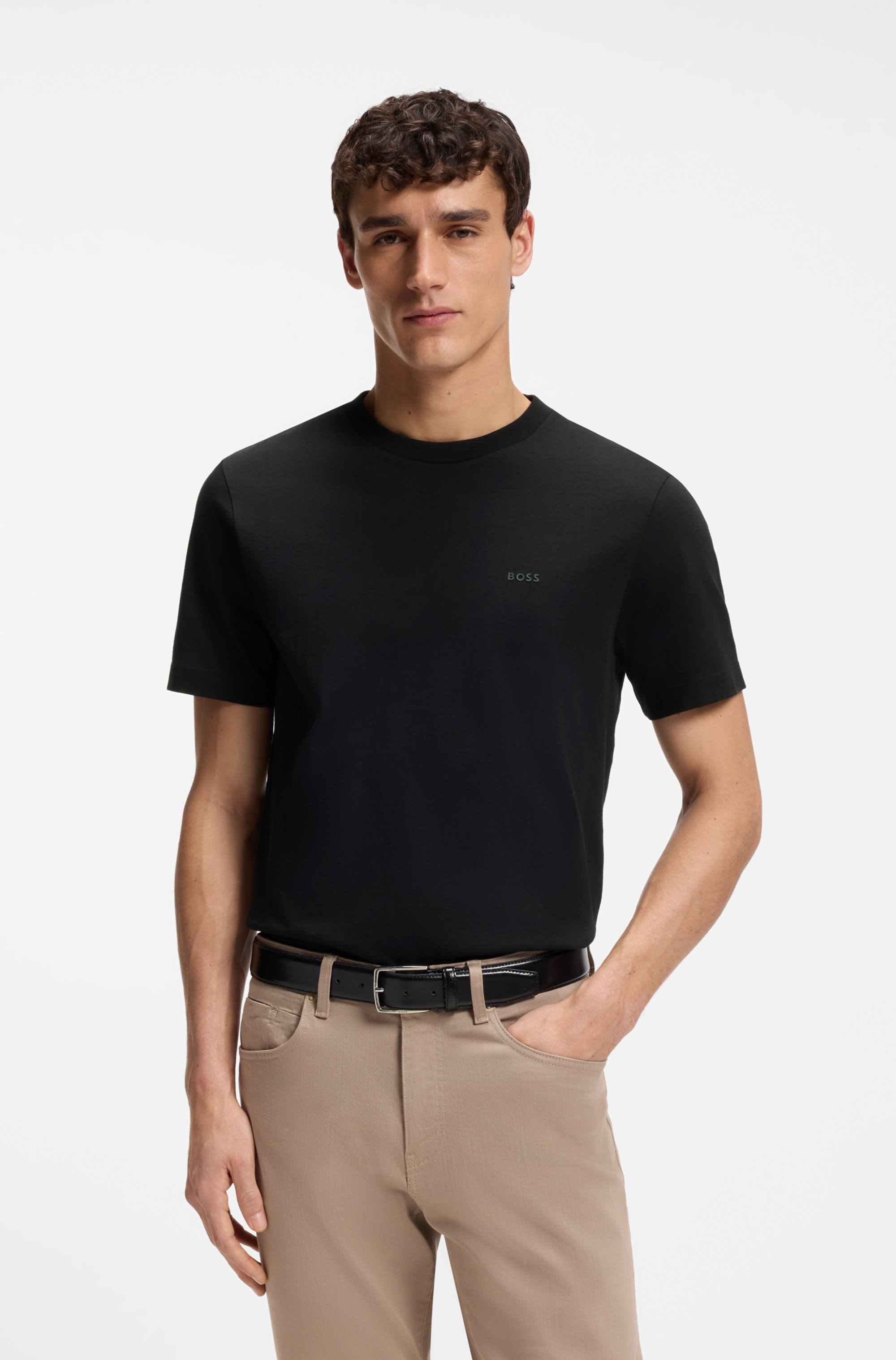 Cotton-jersey T-shirt with logo detail