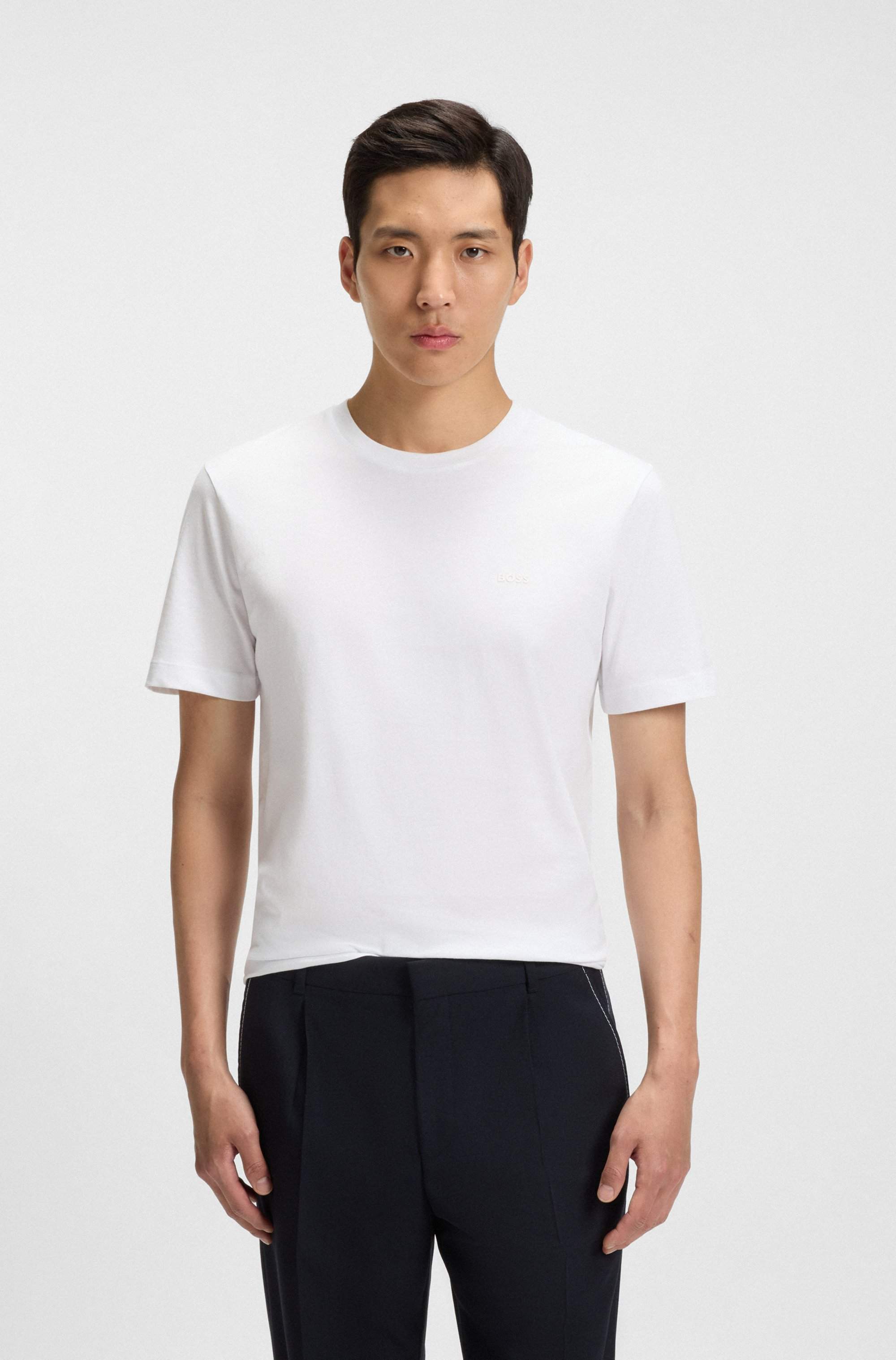 Cotton-jersey T-shirt with logo detail