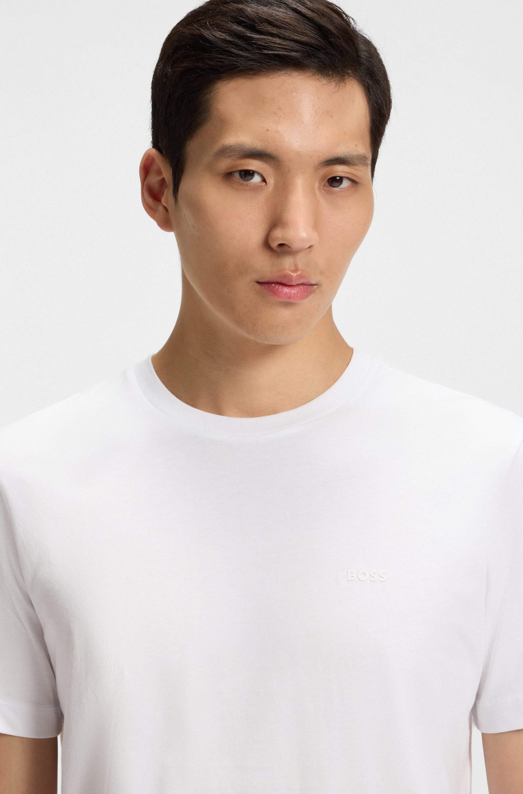 Cotton-jersey T-shirt with logo detail