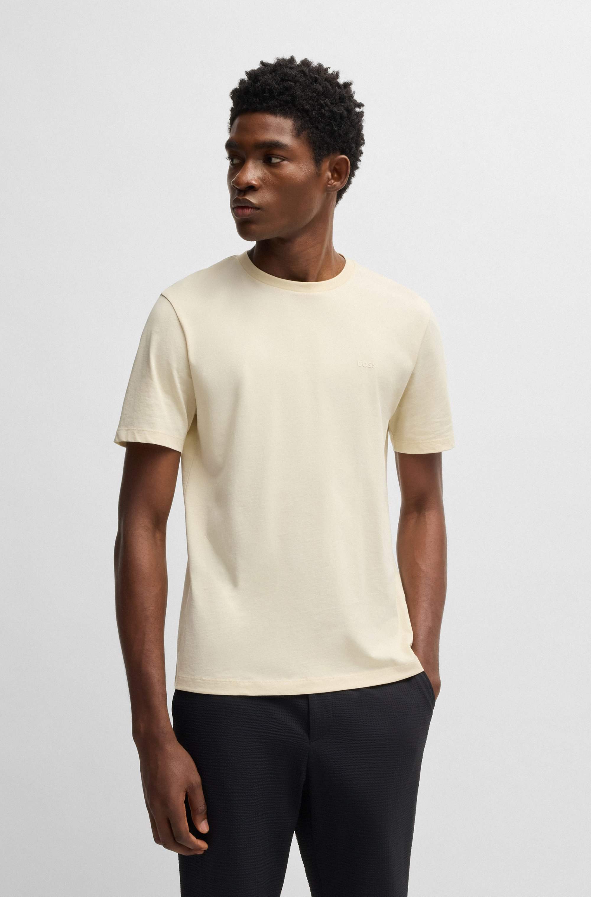 Cotton-jersey T-shirt with logo detail