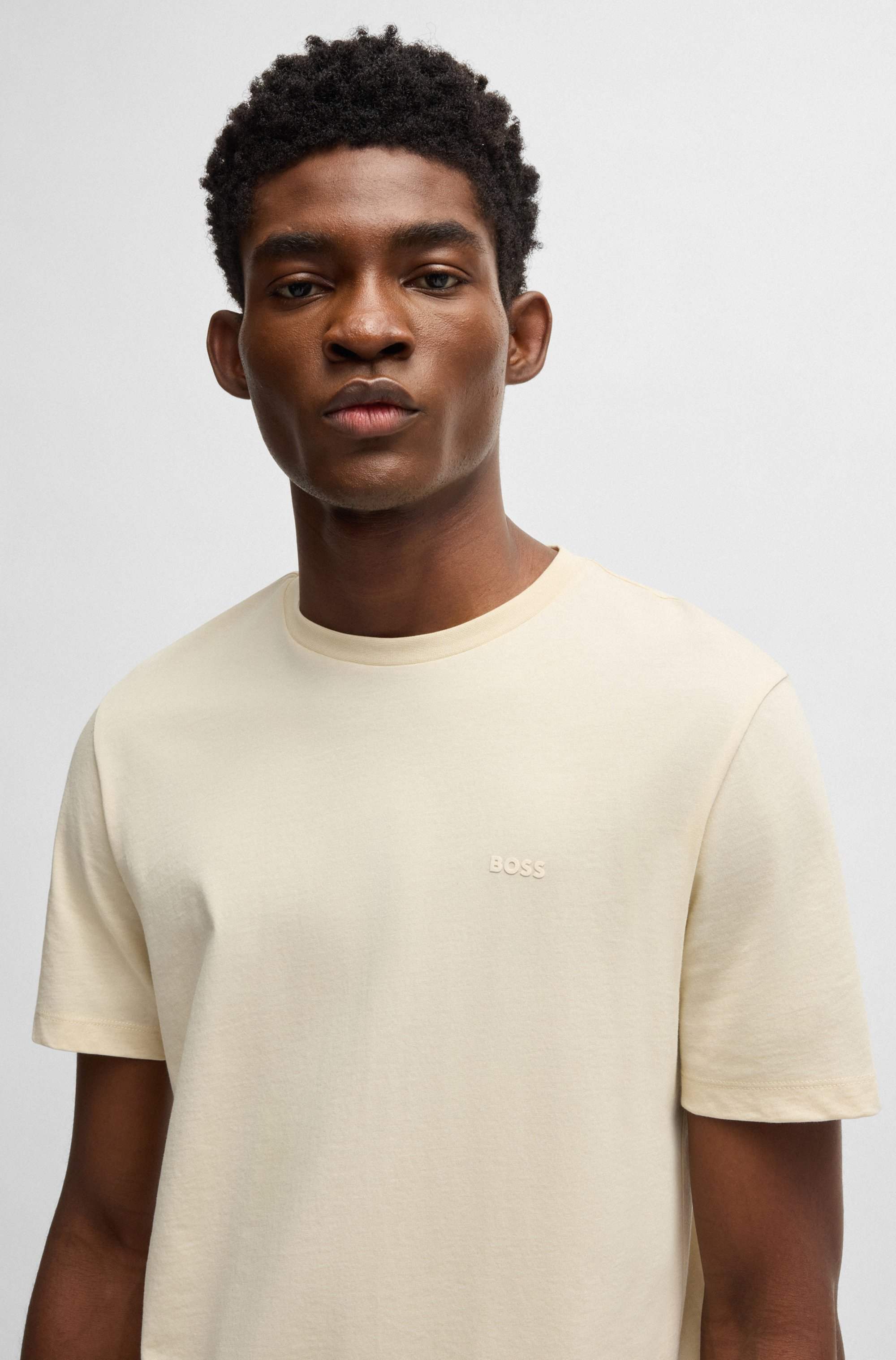 Cotton-jersey T-shirt with logo detail