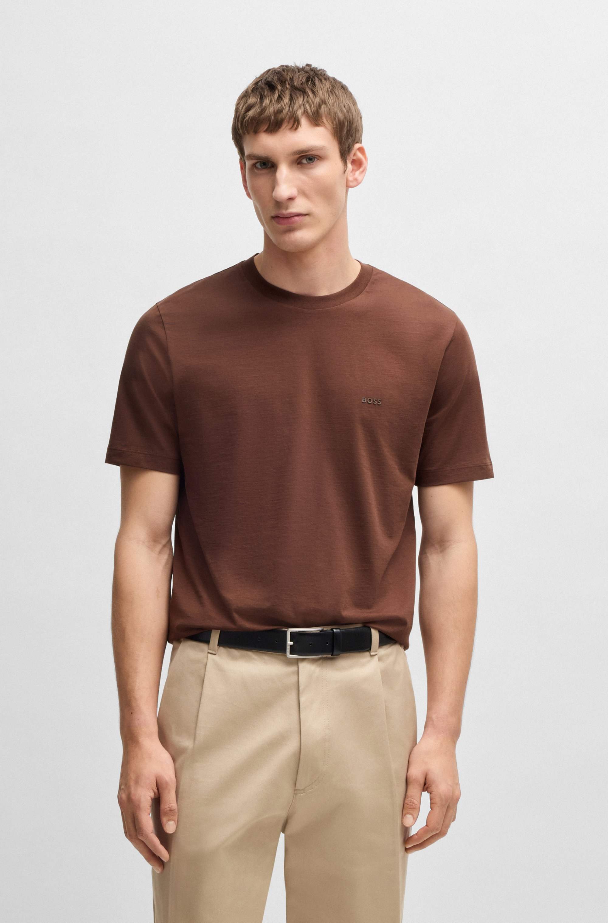 Cotton-jersey T-shirt with logo detail
