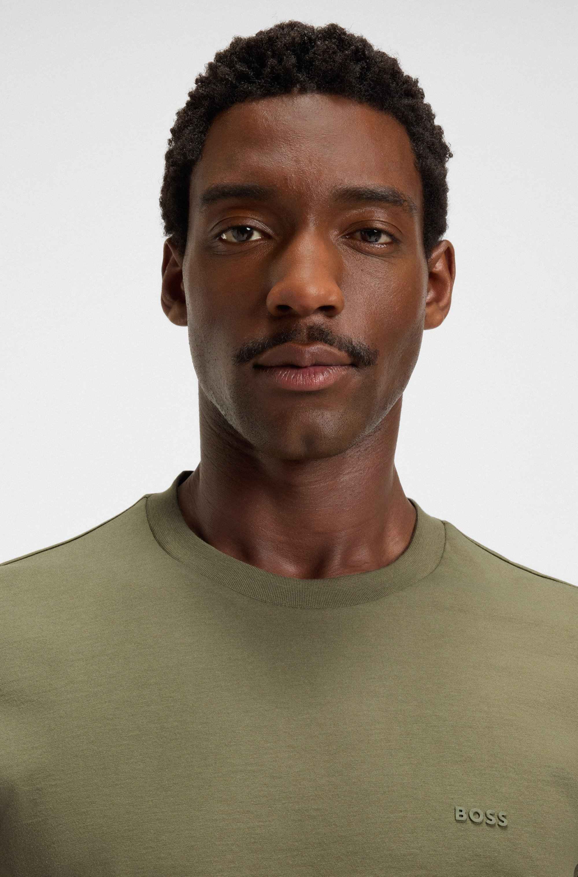 Cotton-jersey T-shirt with logo detail