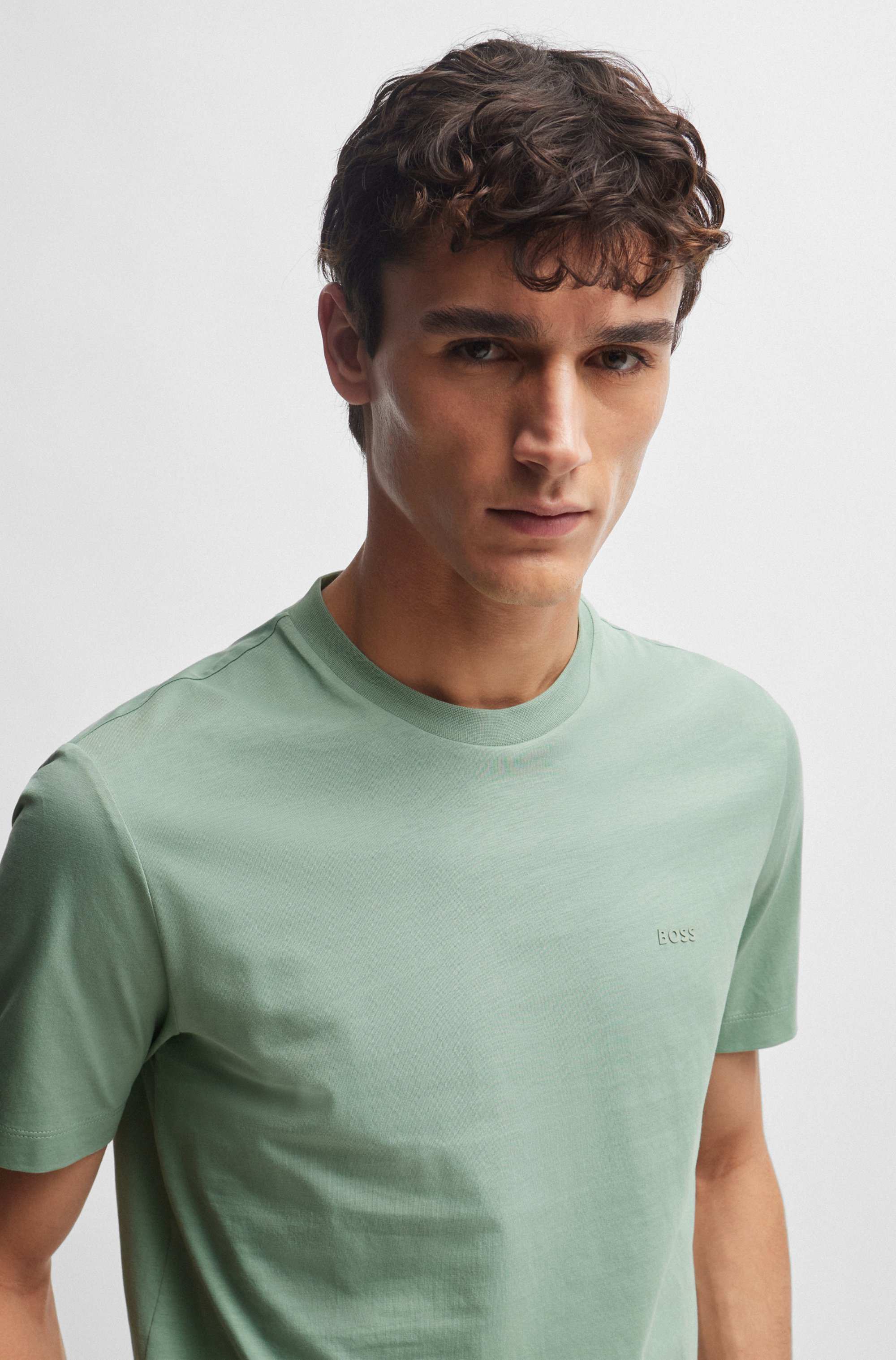 Cotton-jersey T-shirt with logo detail