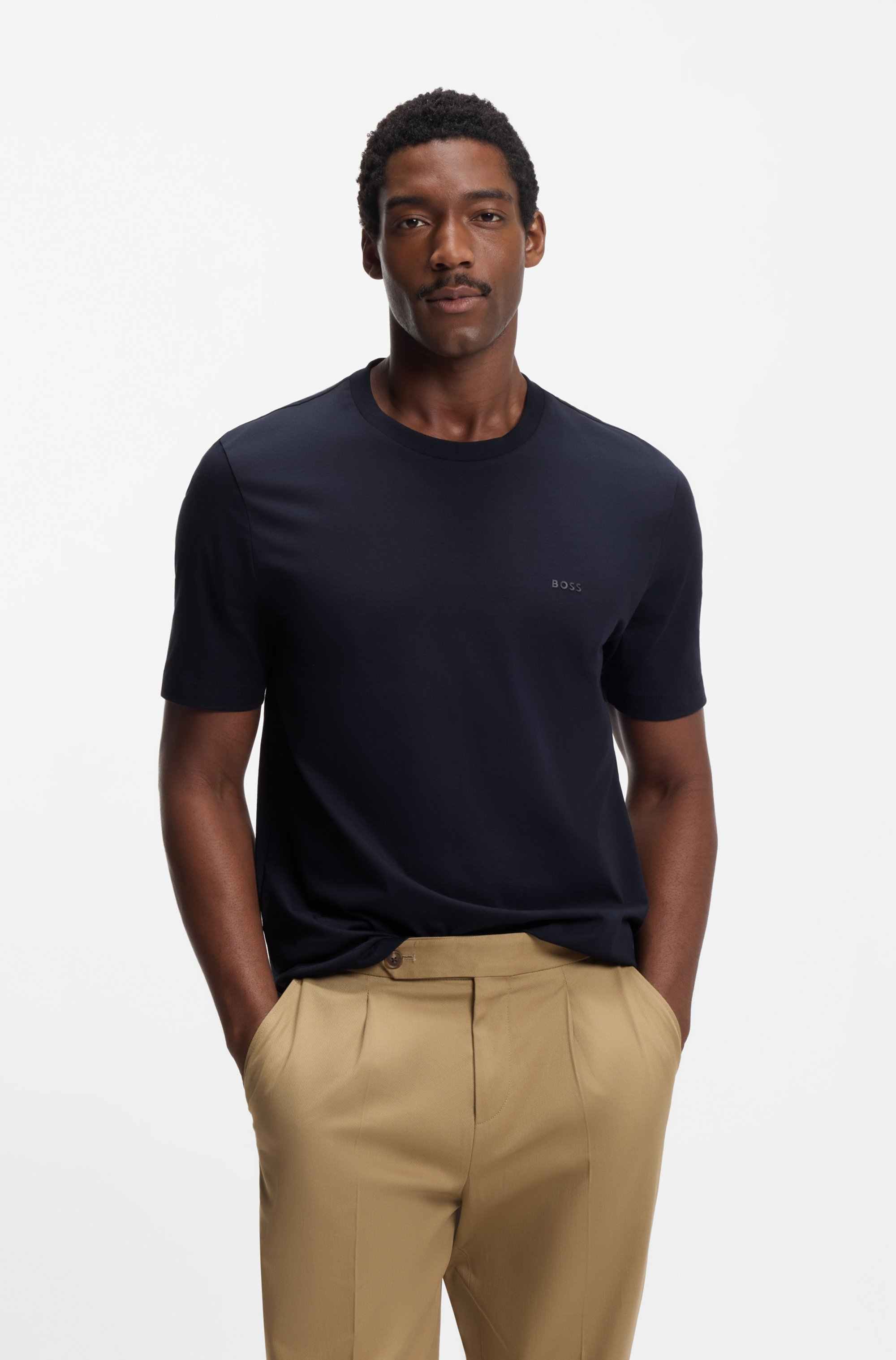 Cotton-jersey T-shirt with logo detail