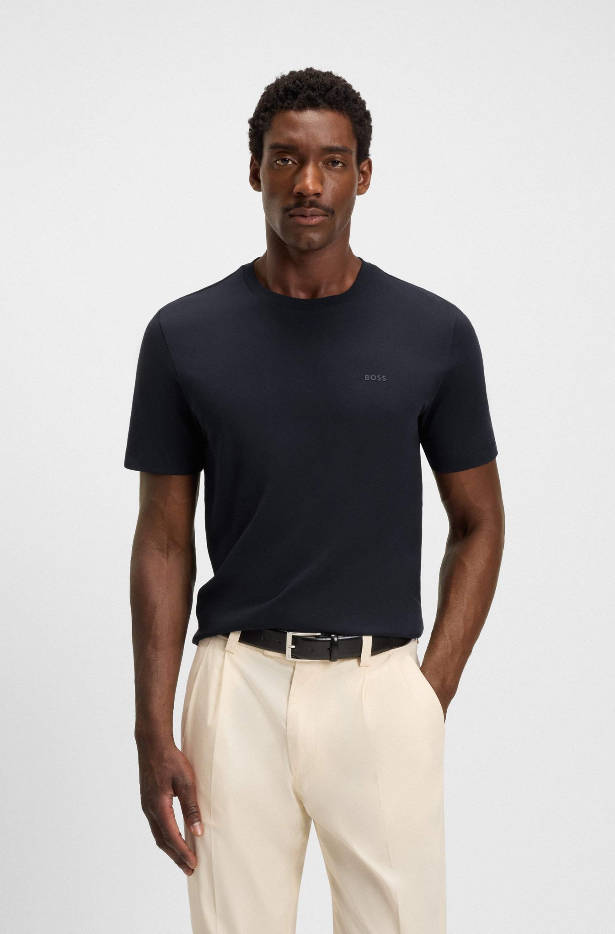 Cotton-jersey T-shirt with logo detail