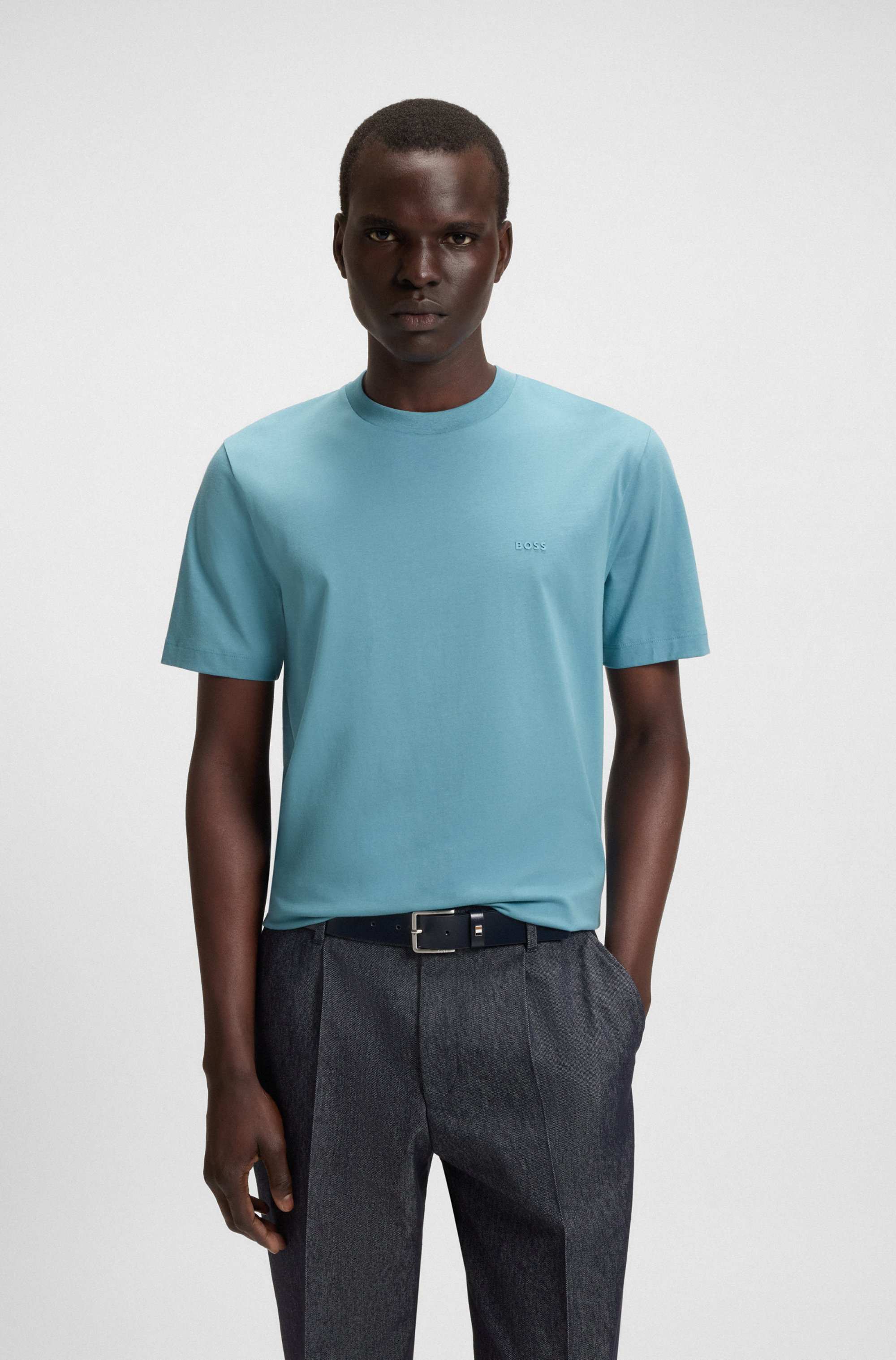 Cotton-jersey T-shirt with logo detail