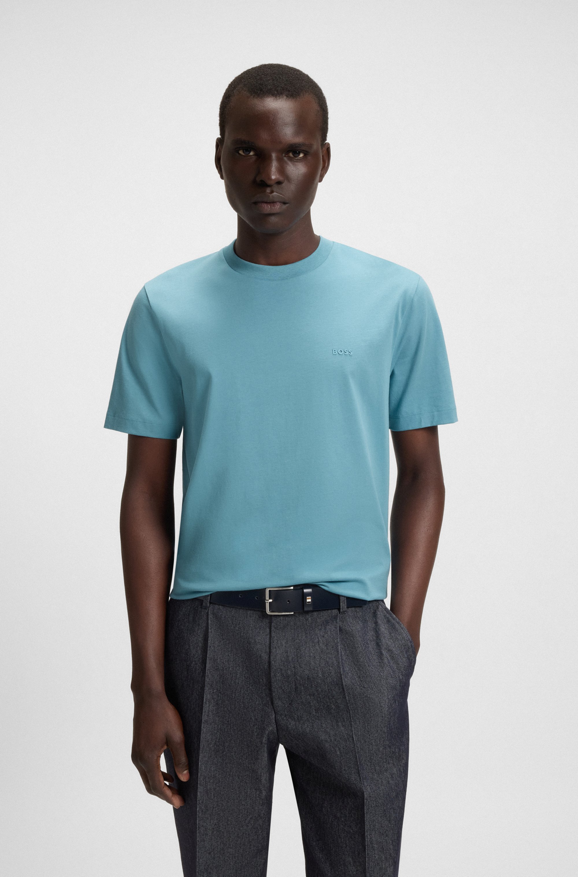 Cotton-jersey T-shirt with logo detail