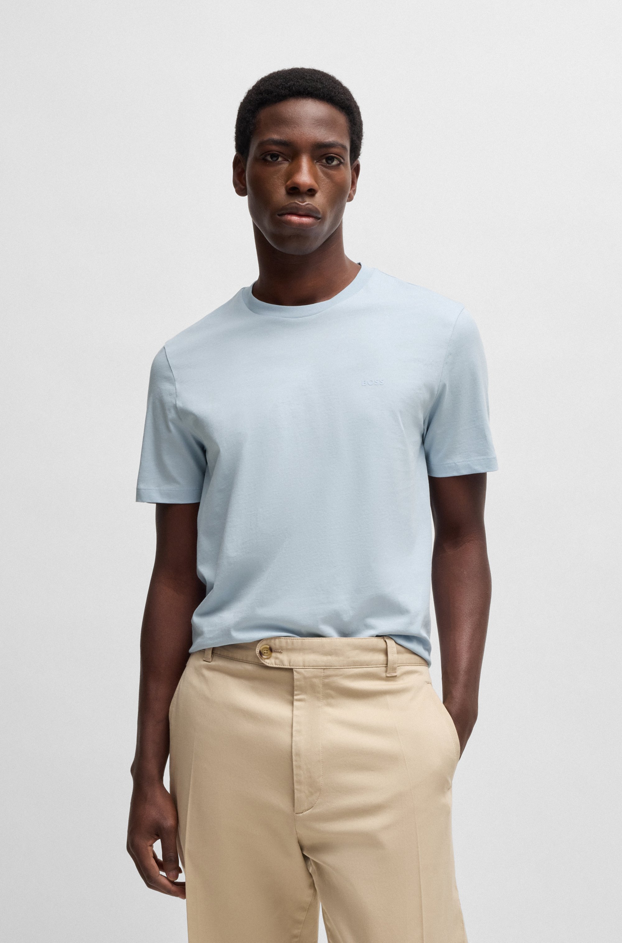 Cotton-jersey T-shirt with logo detail