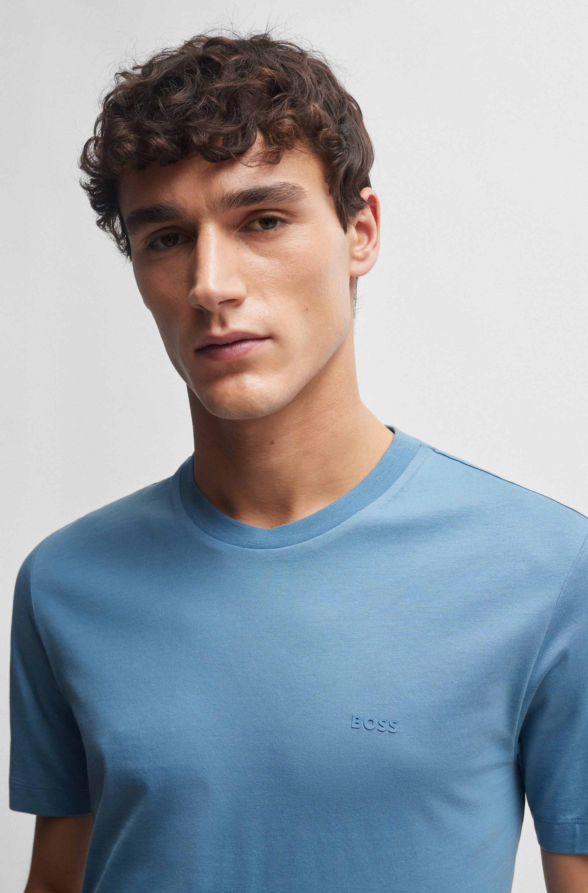 Cotton-jersey T-shirt with logo detail