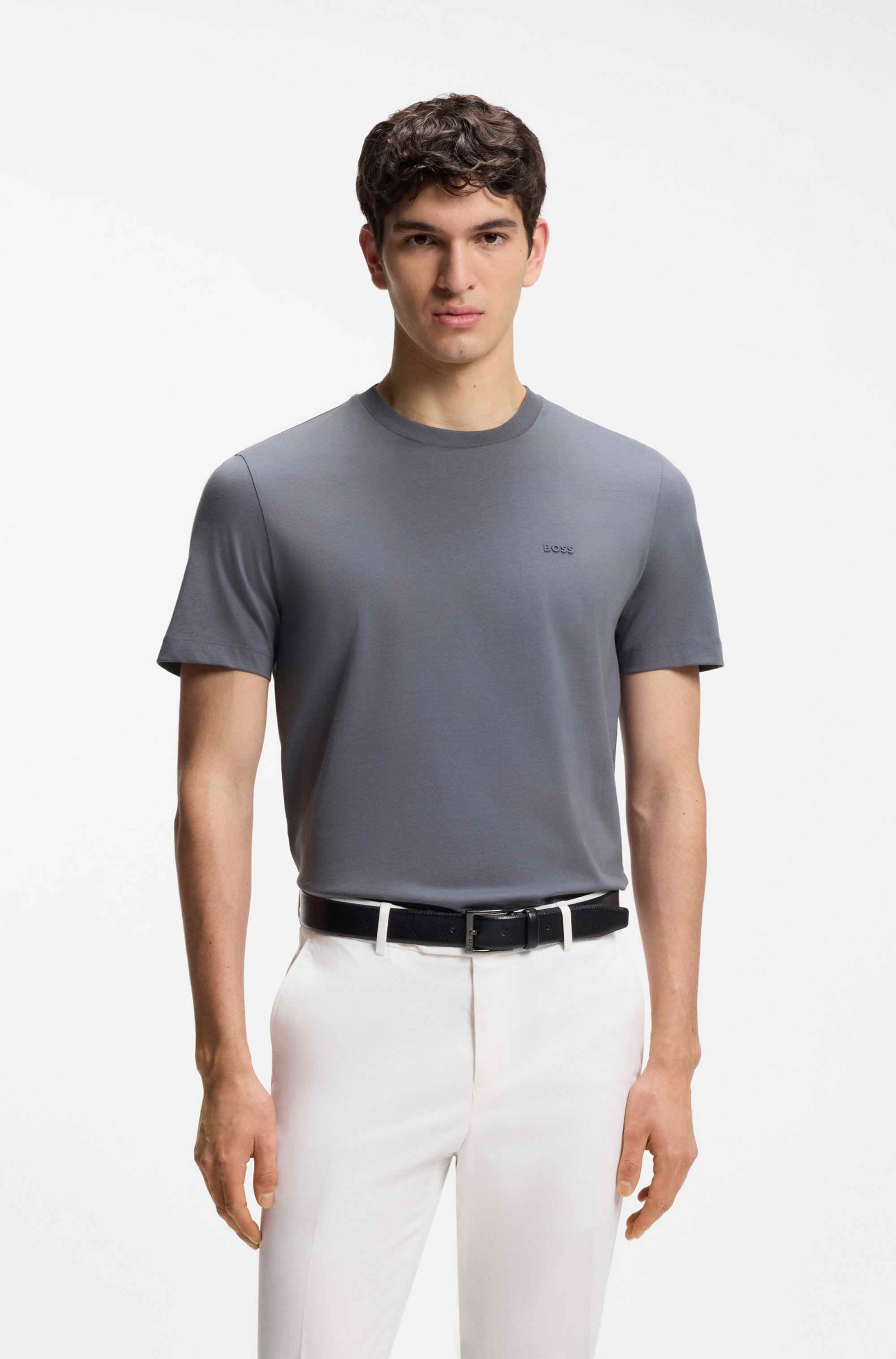 Cotton-jersey T-shirt with logo detail