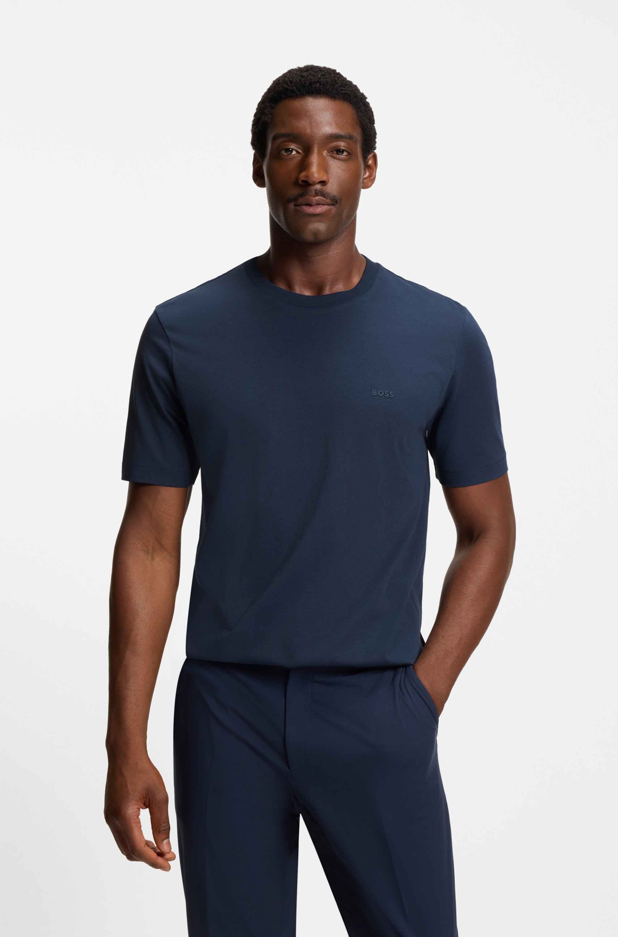 Cotton-jersey T-shirt with logo detail