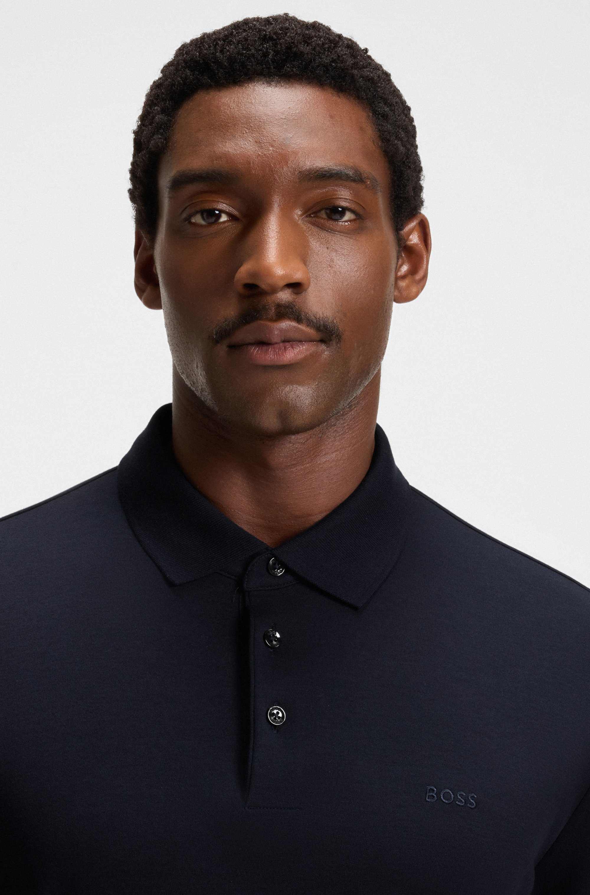 Regular-fit polo shirt in interlock cotton