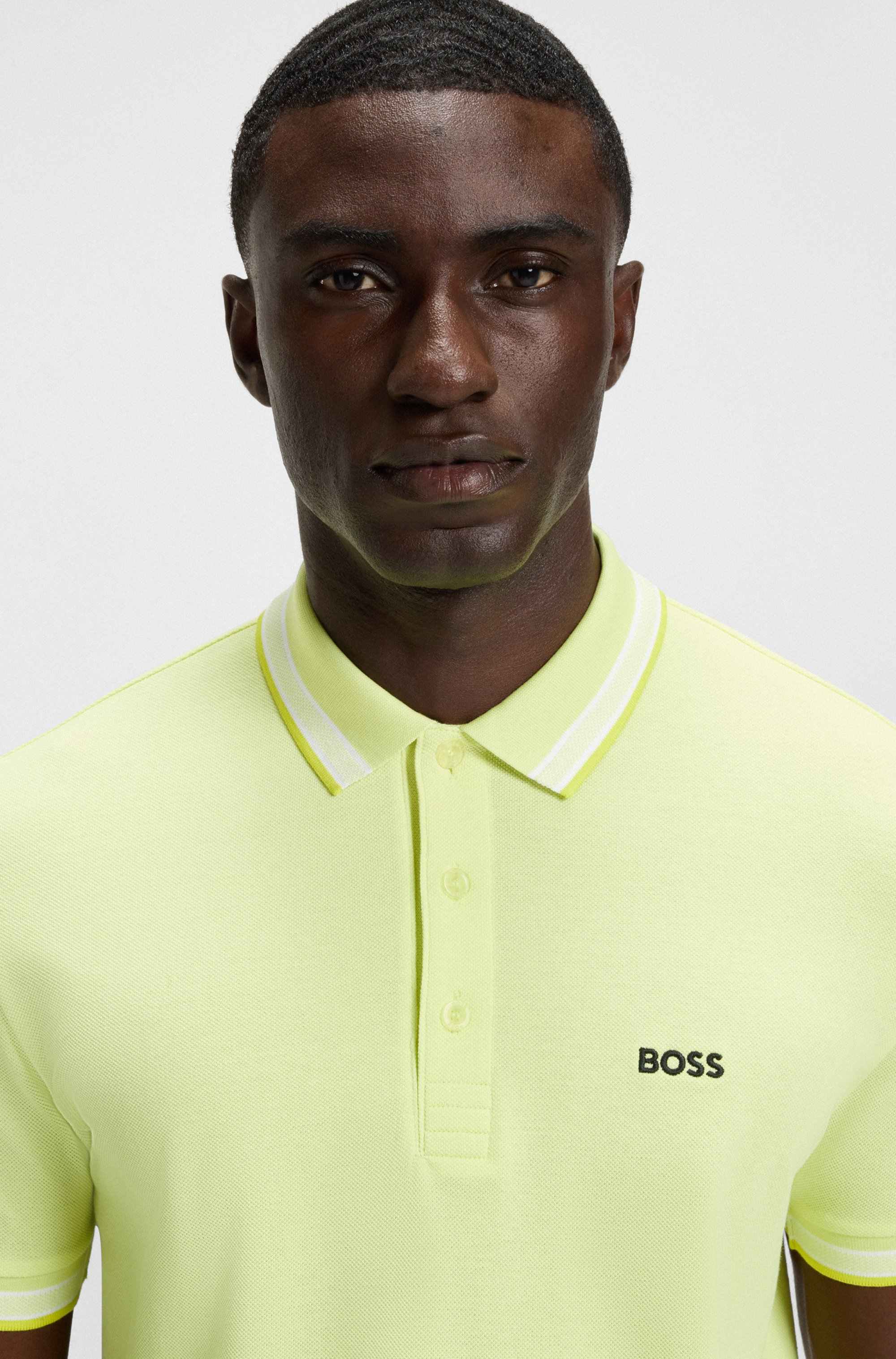 Paddy polo shirt in cotton piqué with logo undercollar