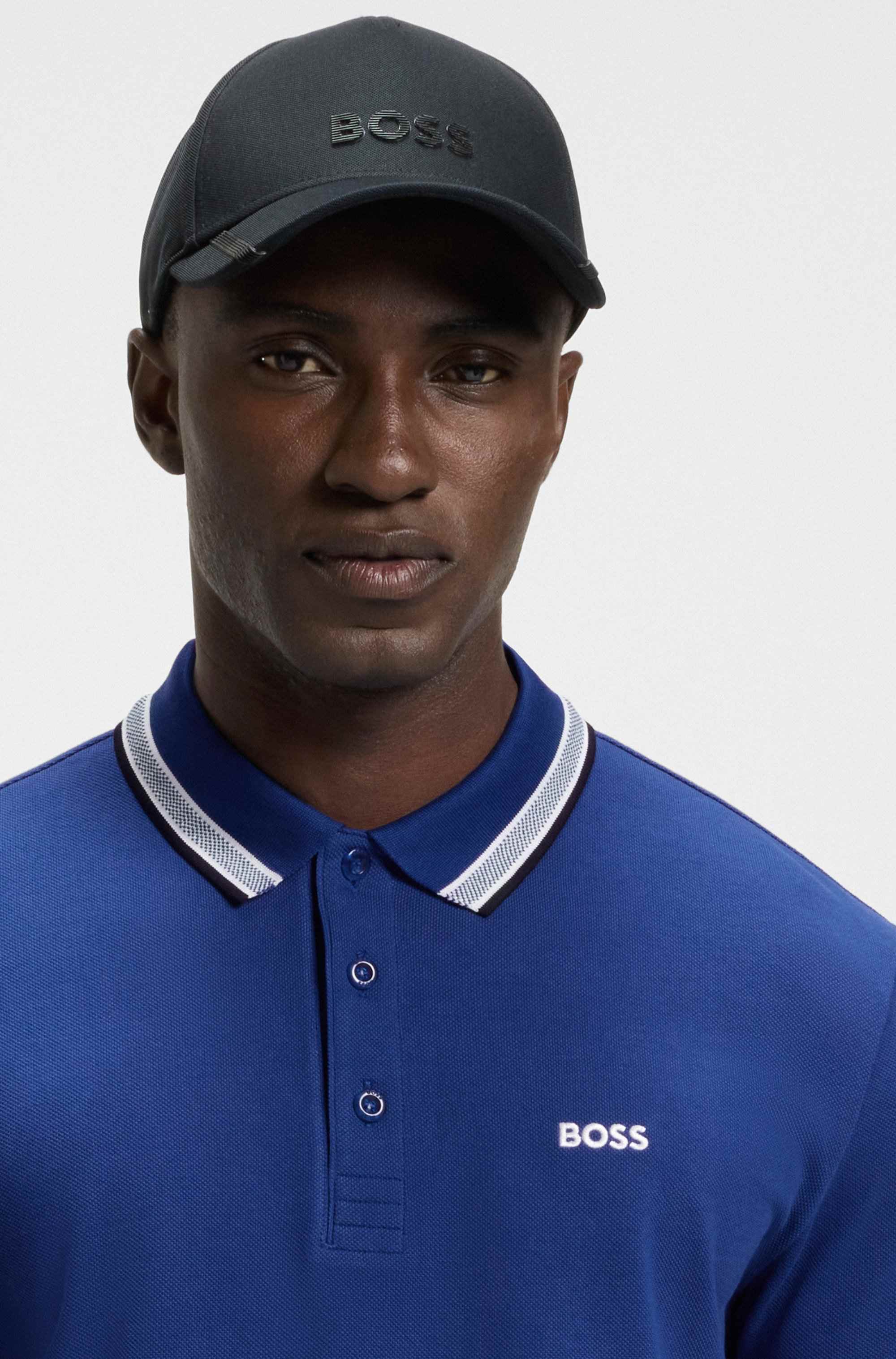 Paddy polo shirt in cotton piqué with logo undercollar