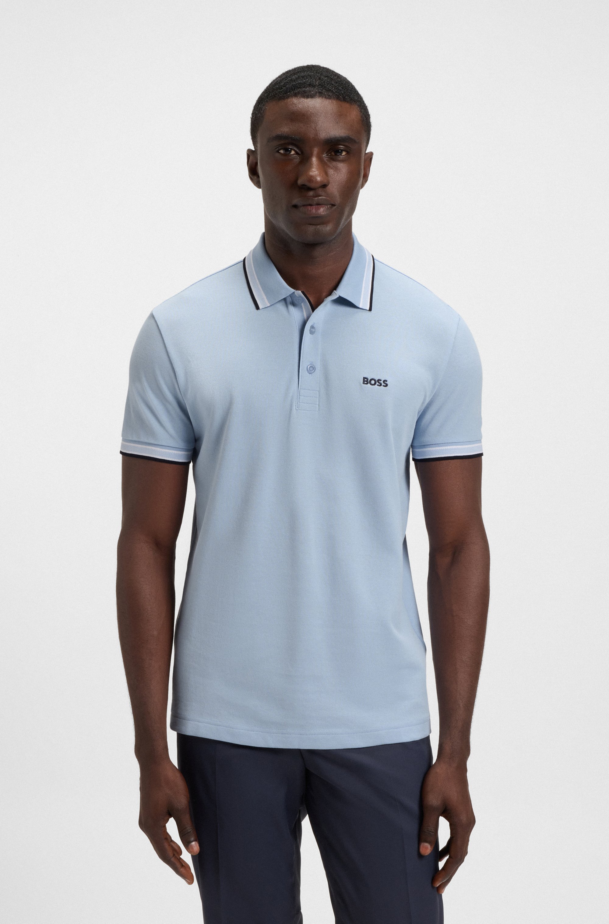 Cotton piqué polo shirt with logo details