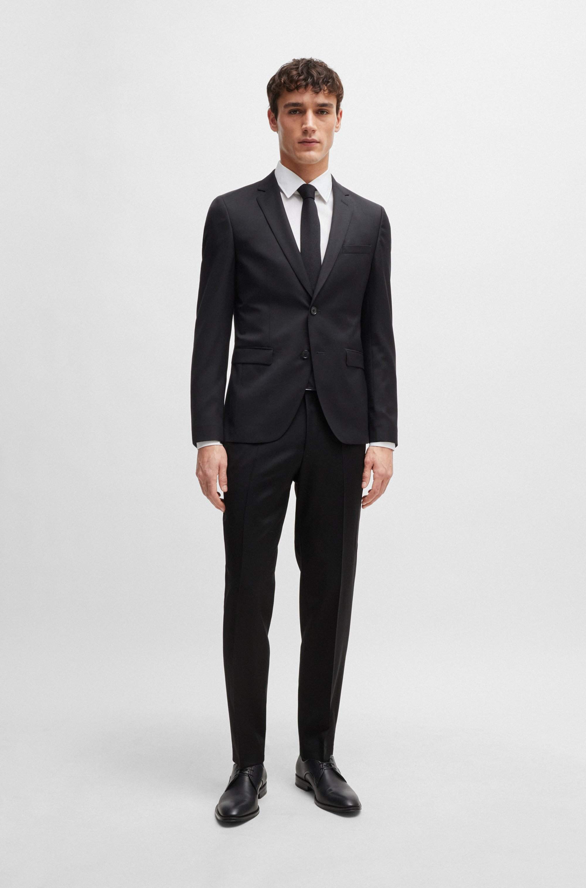 Slim-fit trousers in virgin-wool serge
