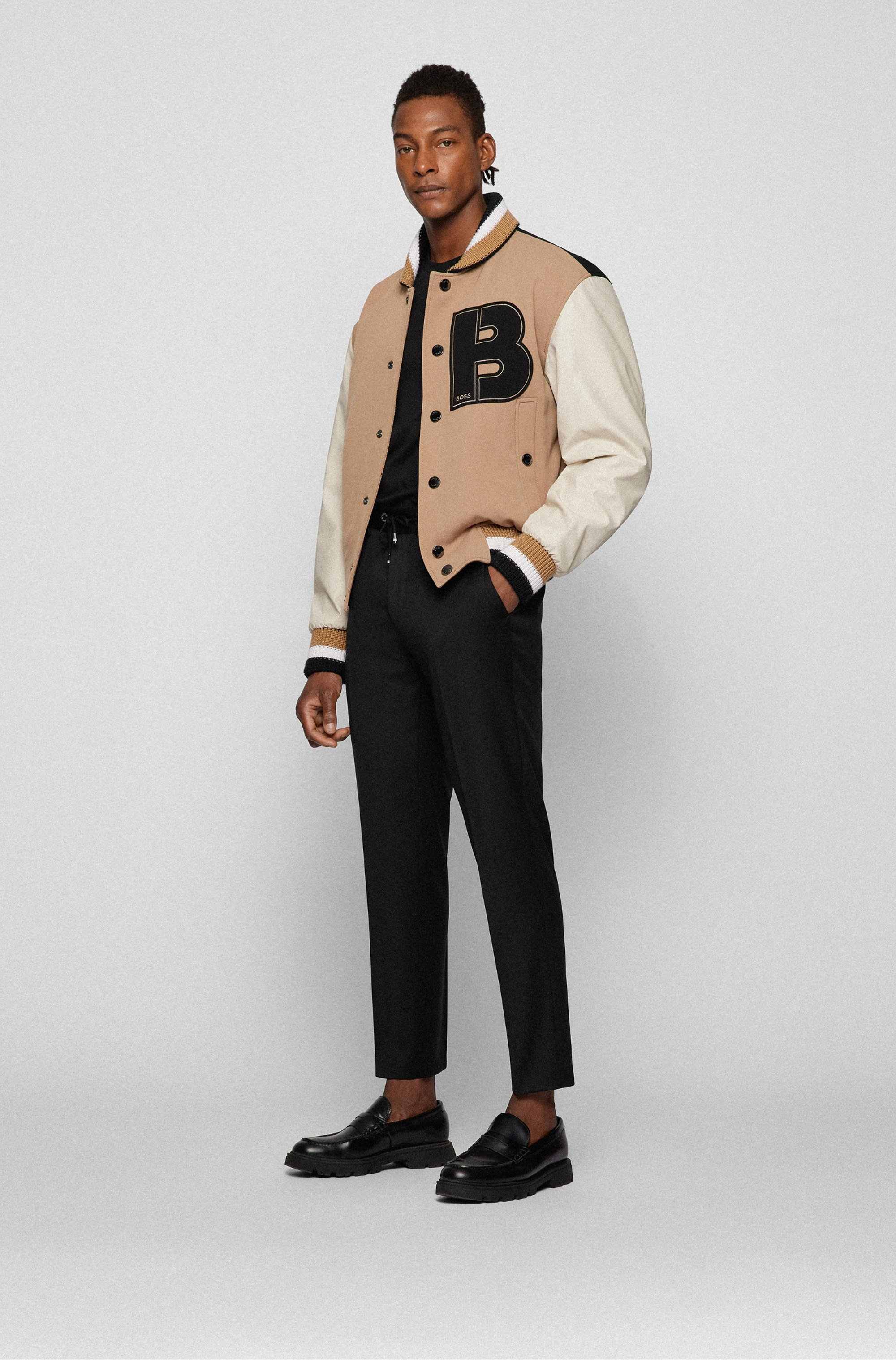 Slim-fit trousers in virgin-wool serge