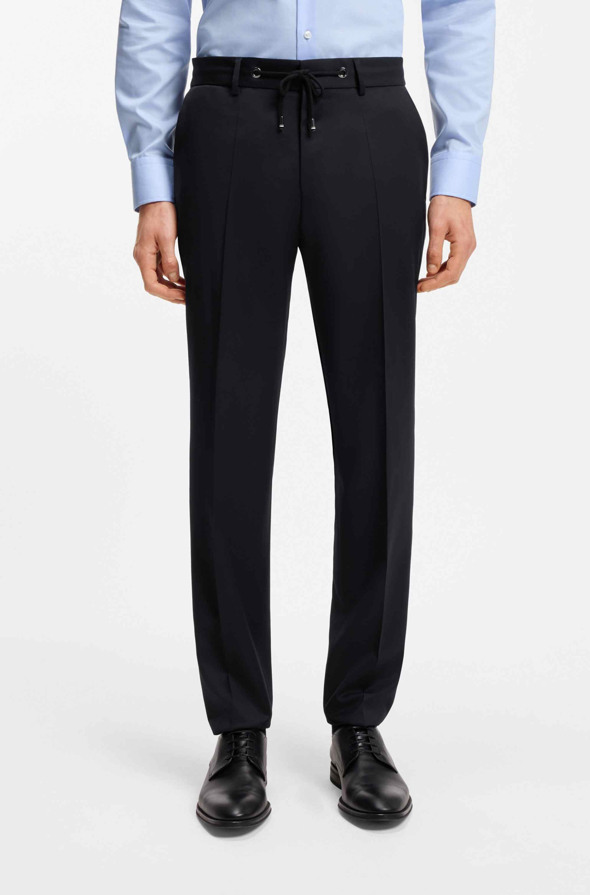 Slim-fit trousers in virgin-wool serge