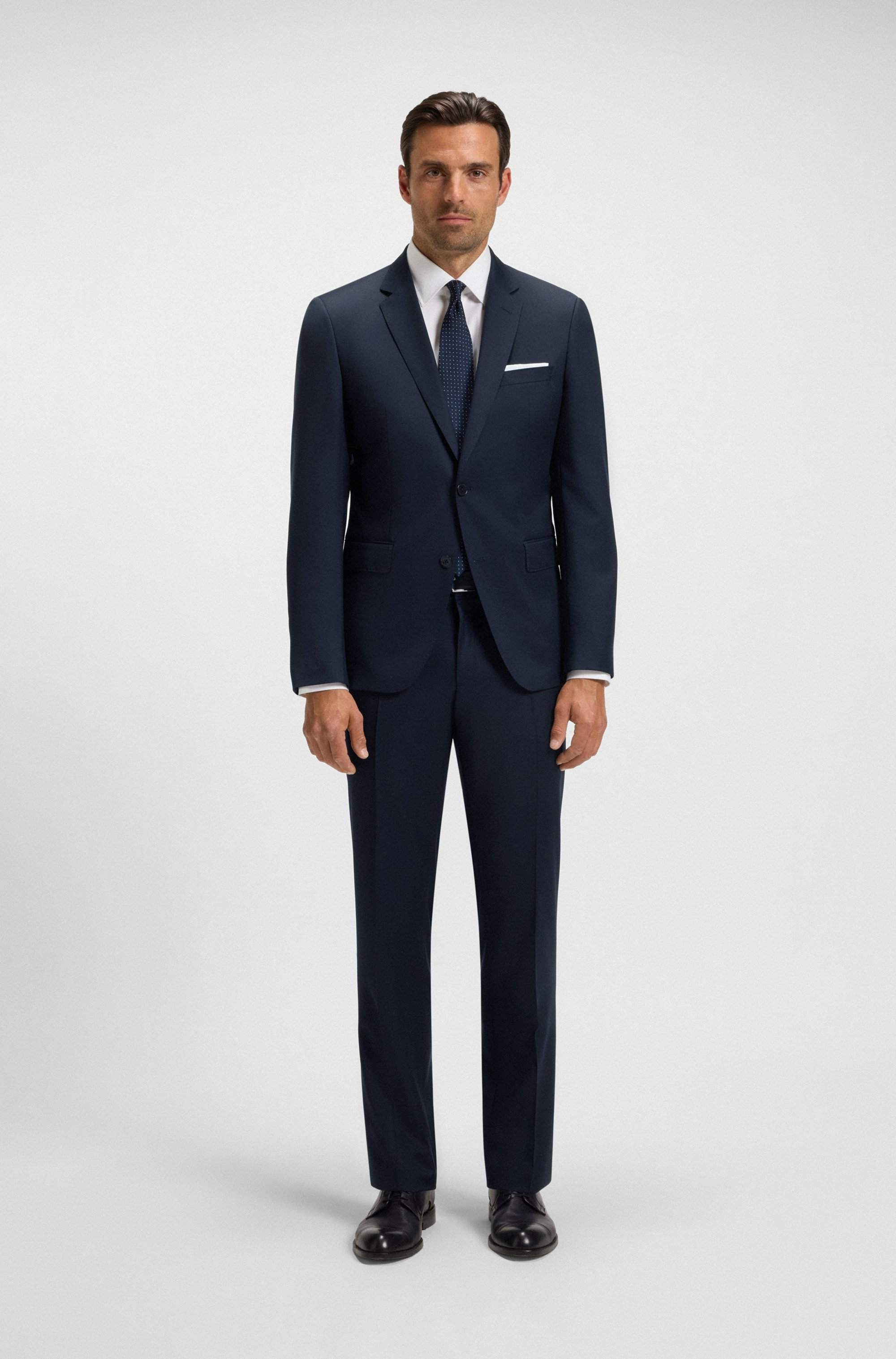 Slim-fit suit jacket in virgin-wool serge