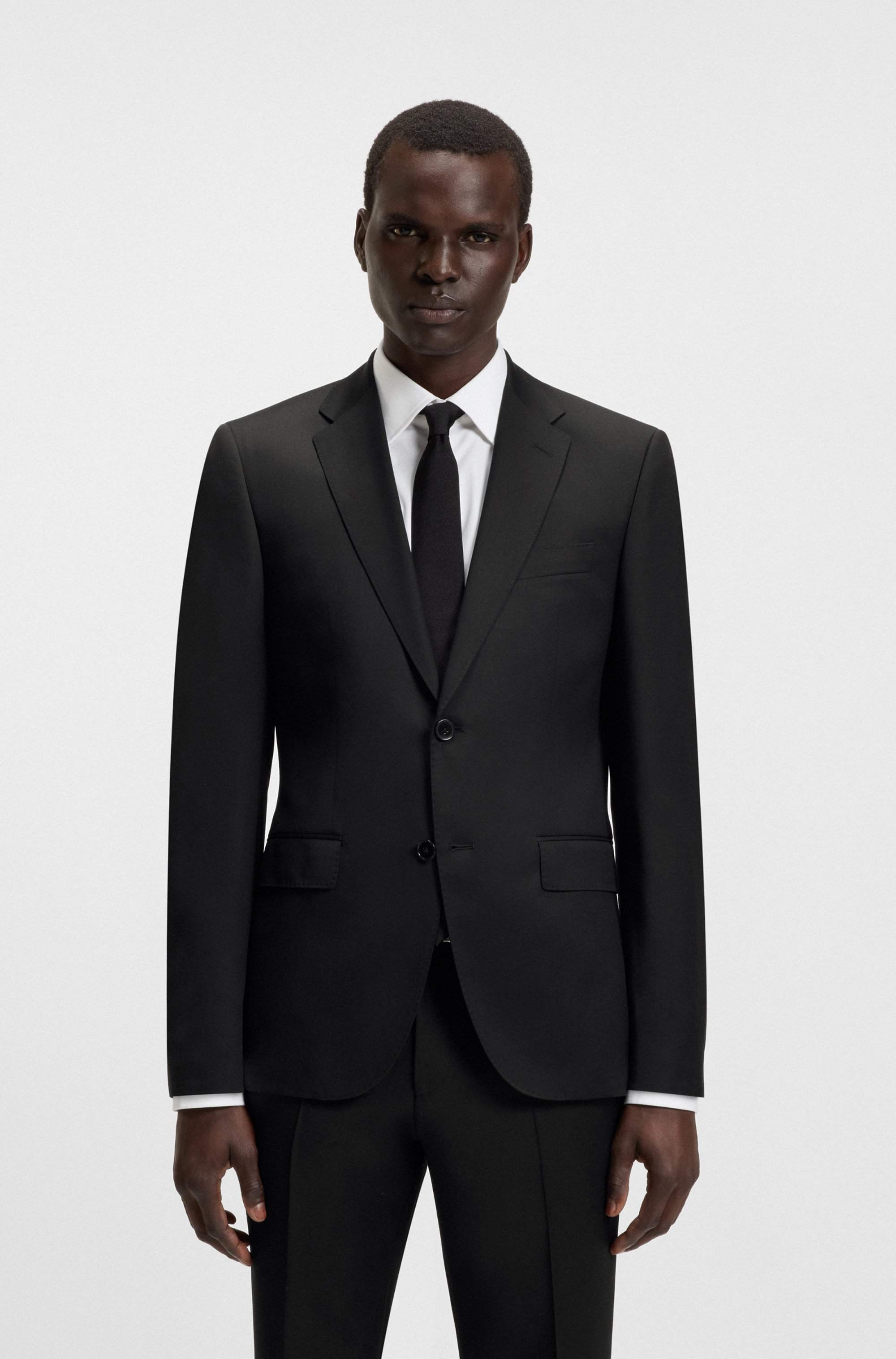 Regular-fit suit jacket in virgin-wool serge