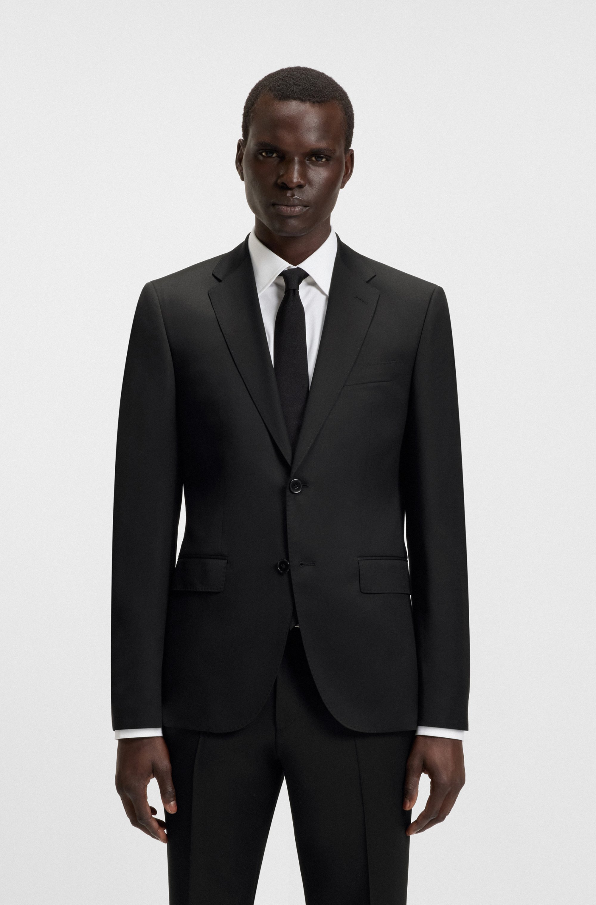 Regular-fit suit jacket in virgin-wool serge