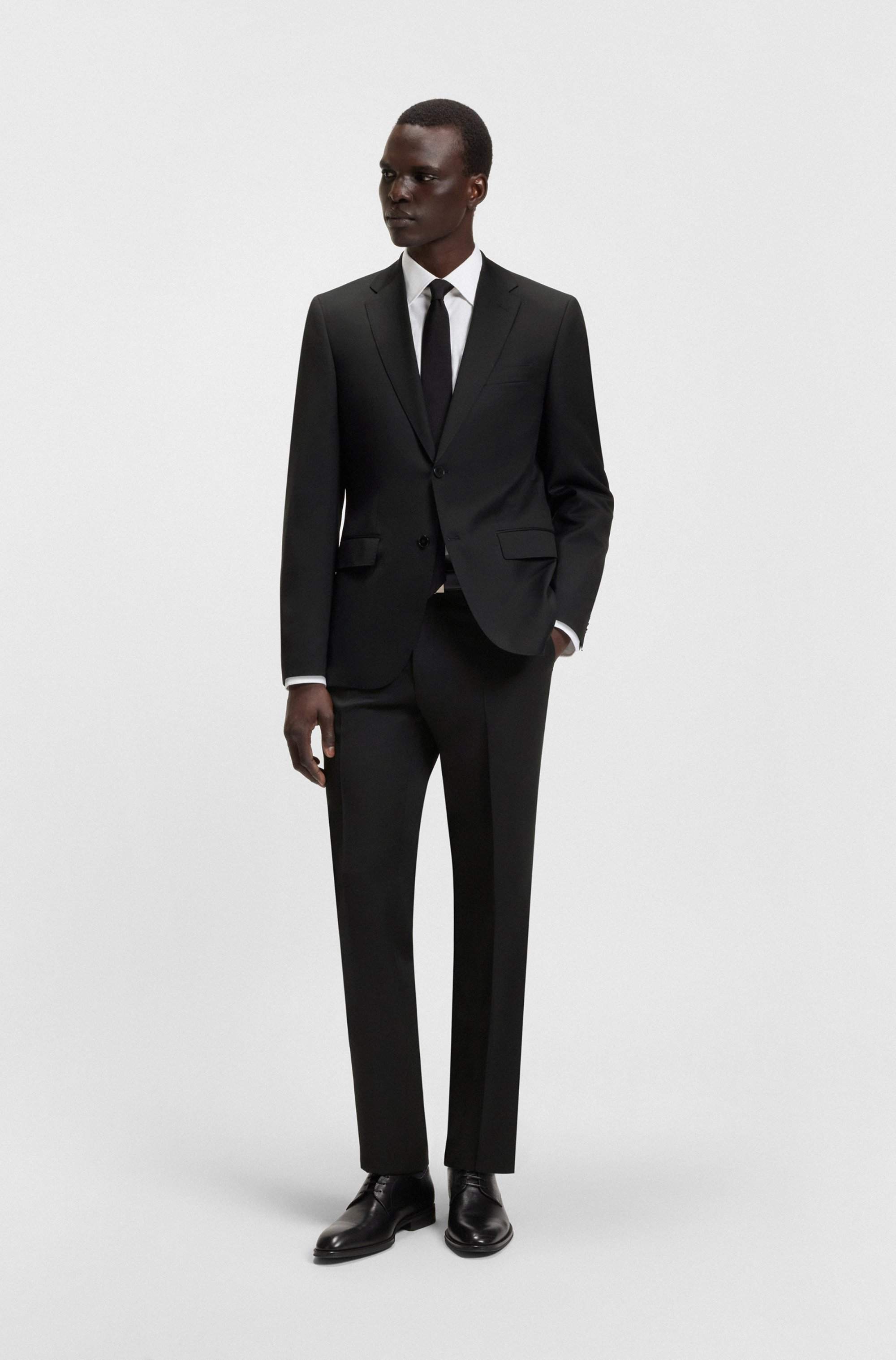 Regular-fit suit jacket in virgin-wool serge