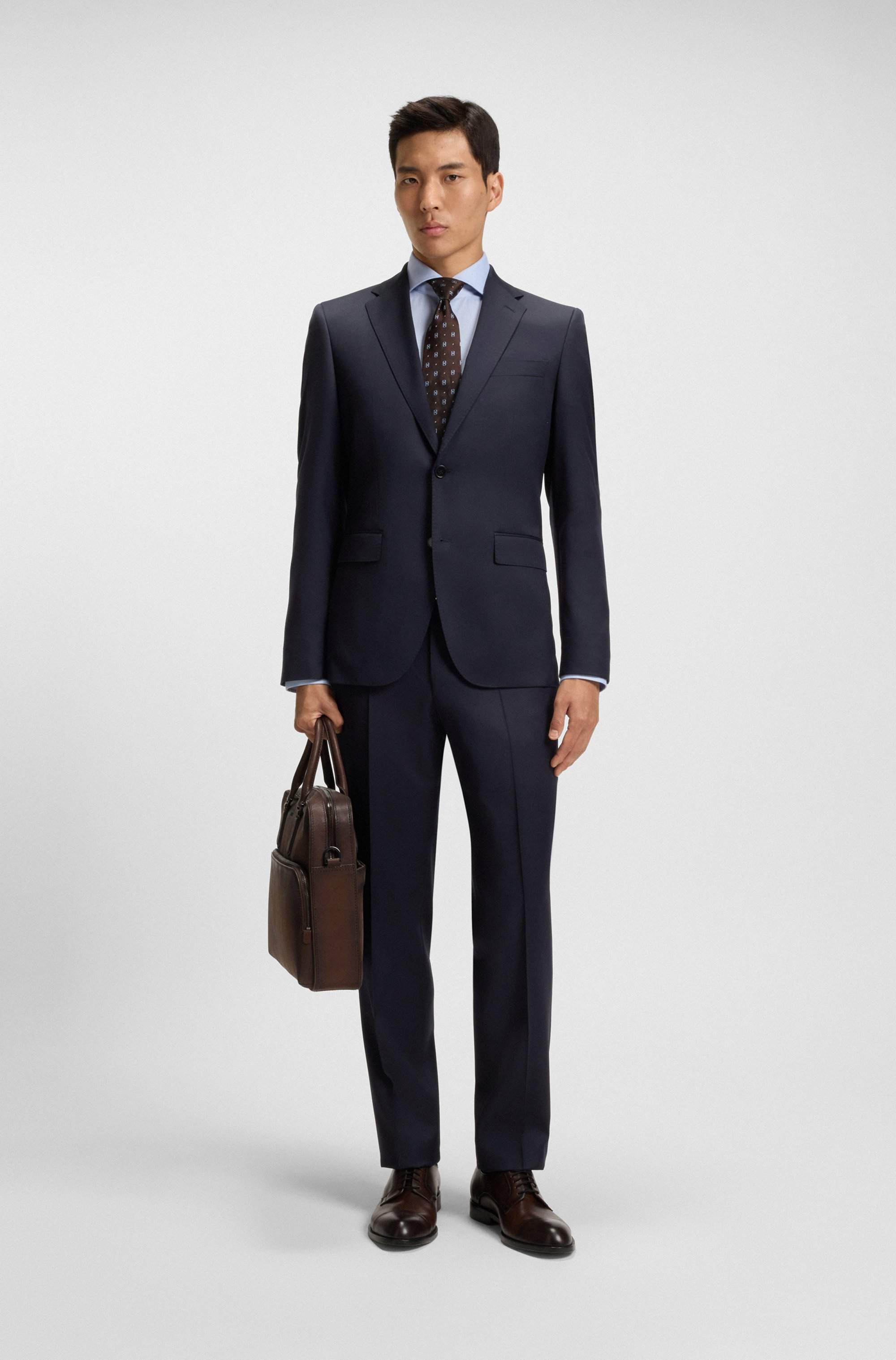 Regular-fit suit jacket in virgin-wool serge