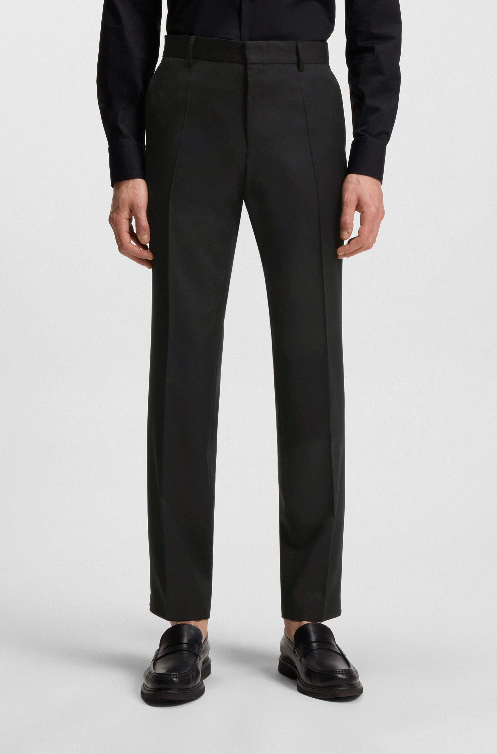 Slim-fit trousers in virgin-wool serge