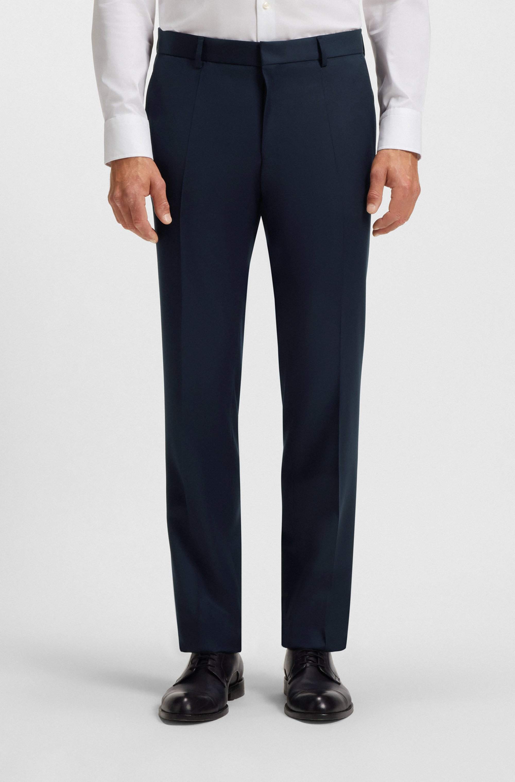 Slim-fit trousers in virgin-wool serge
