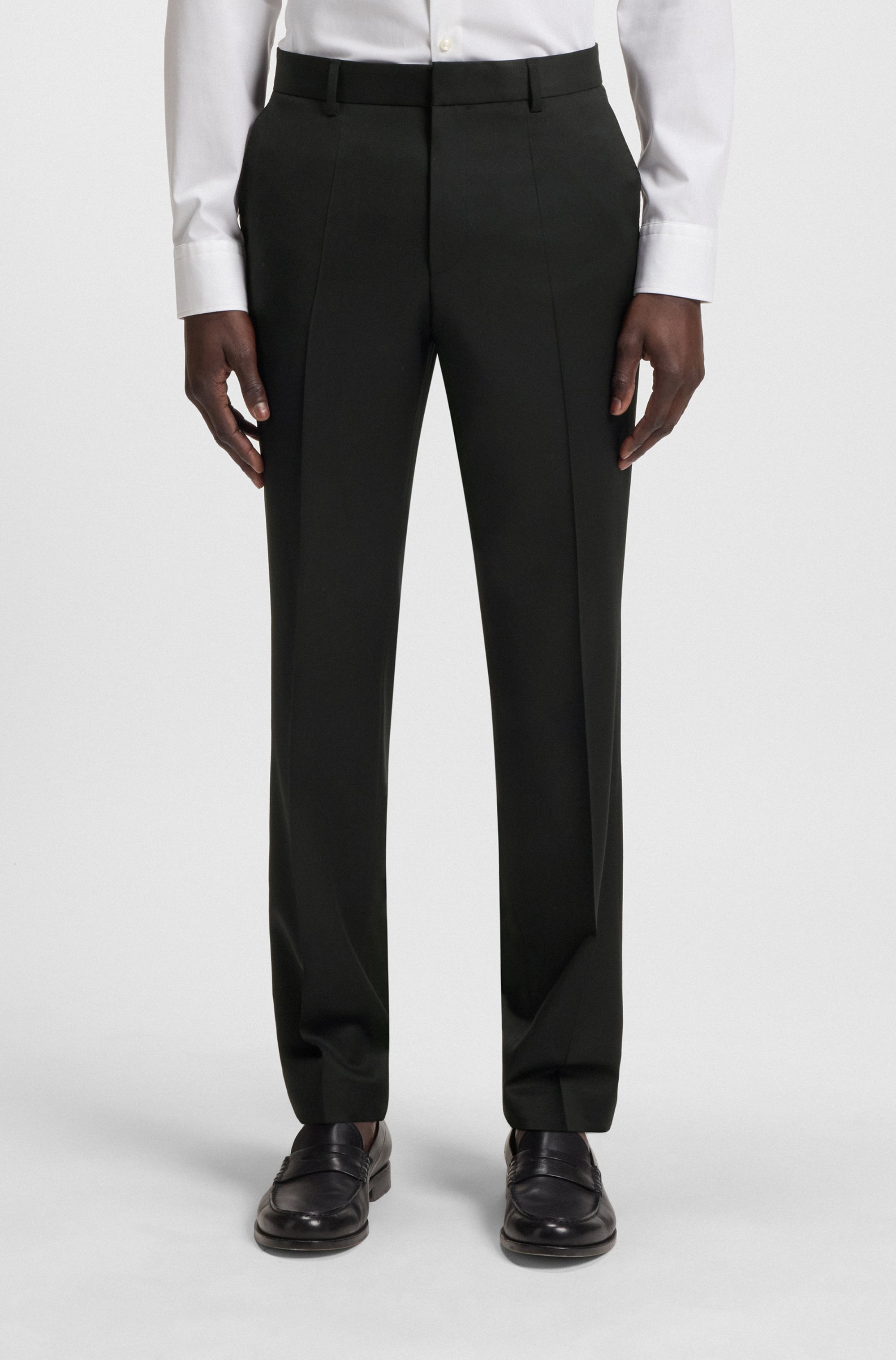 Regular-fit trousers in virgin-wool serge