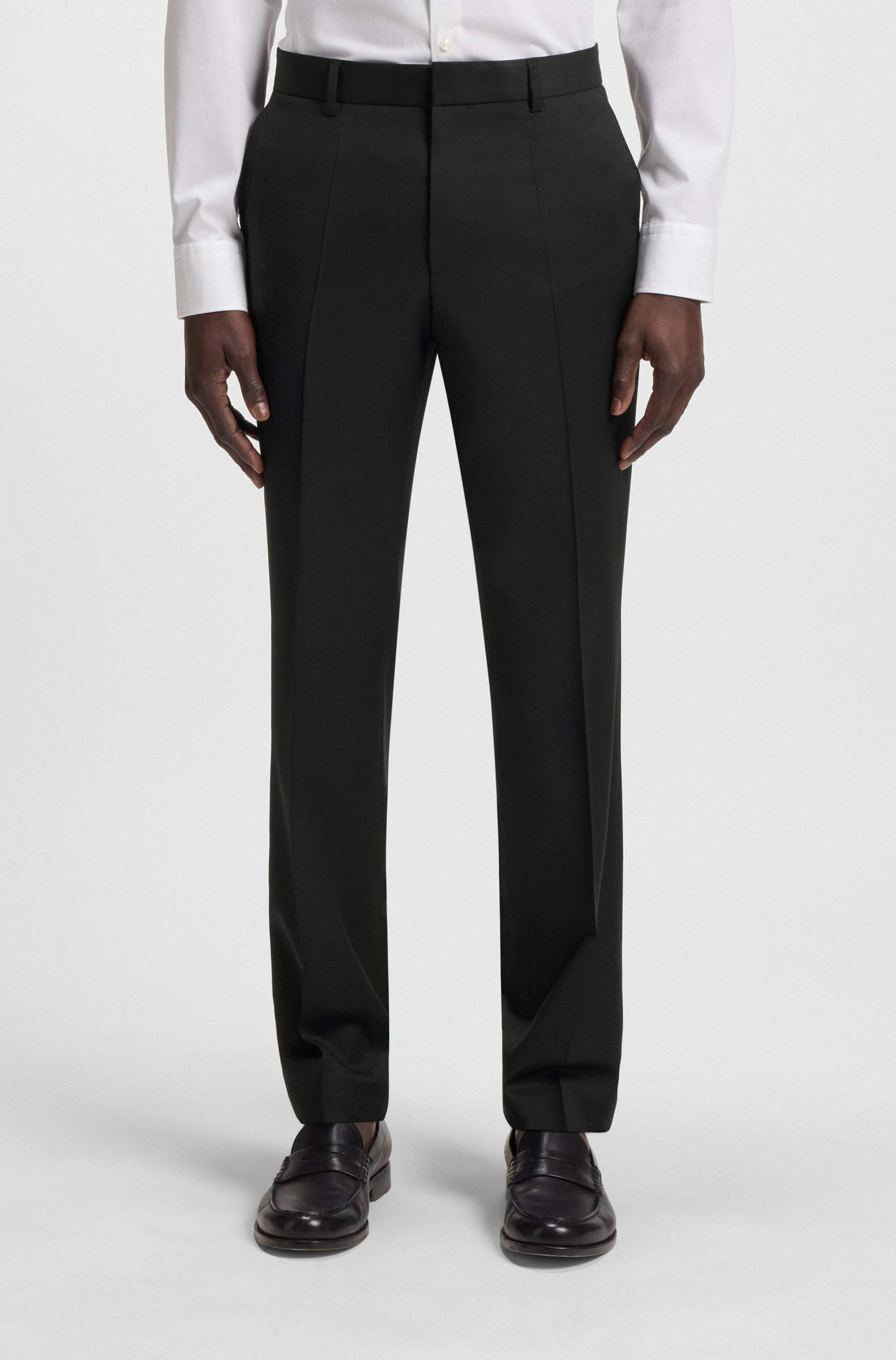 Regular-fit trousers in virgin-wool serge
