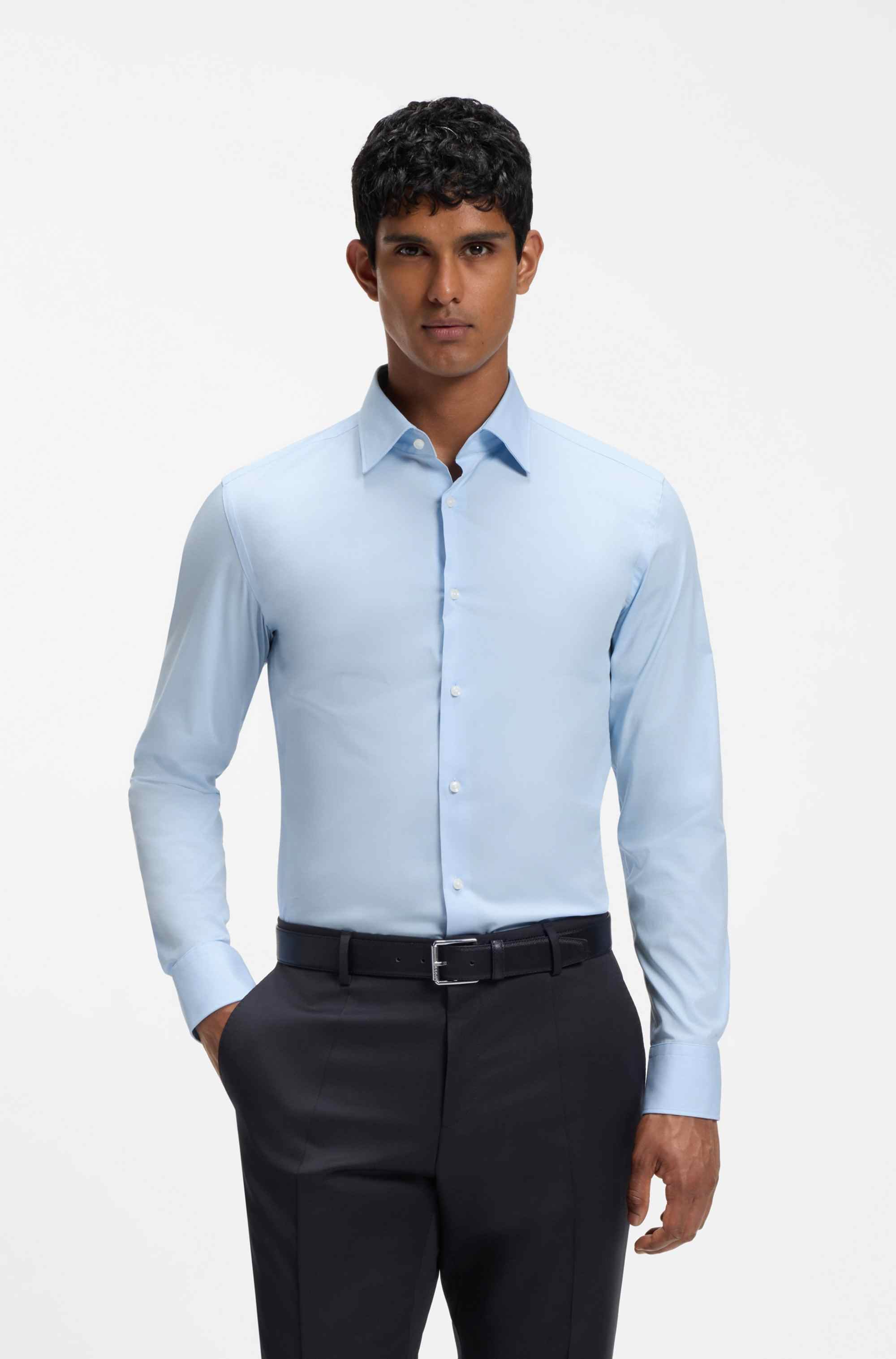 Slim-fit stretch-cotton shirt