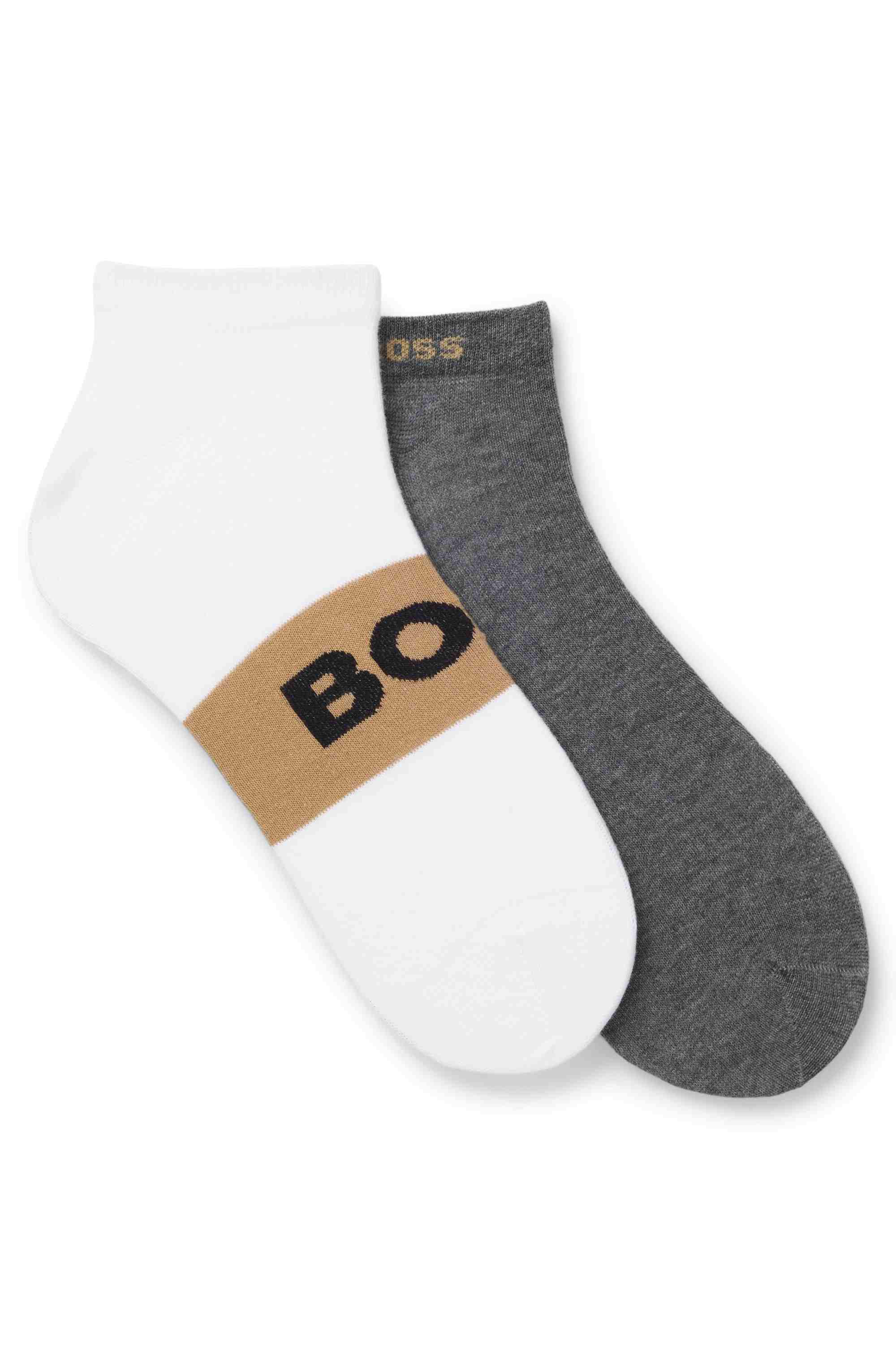 Two-pack of ankle-length socks in stretch fabric