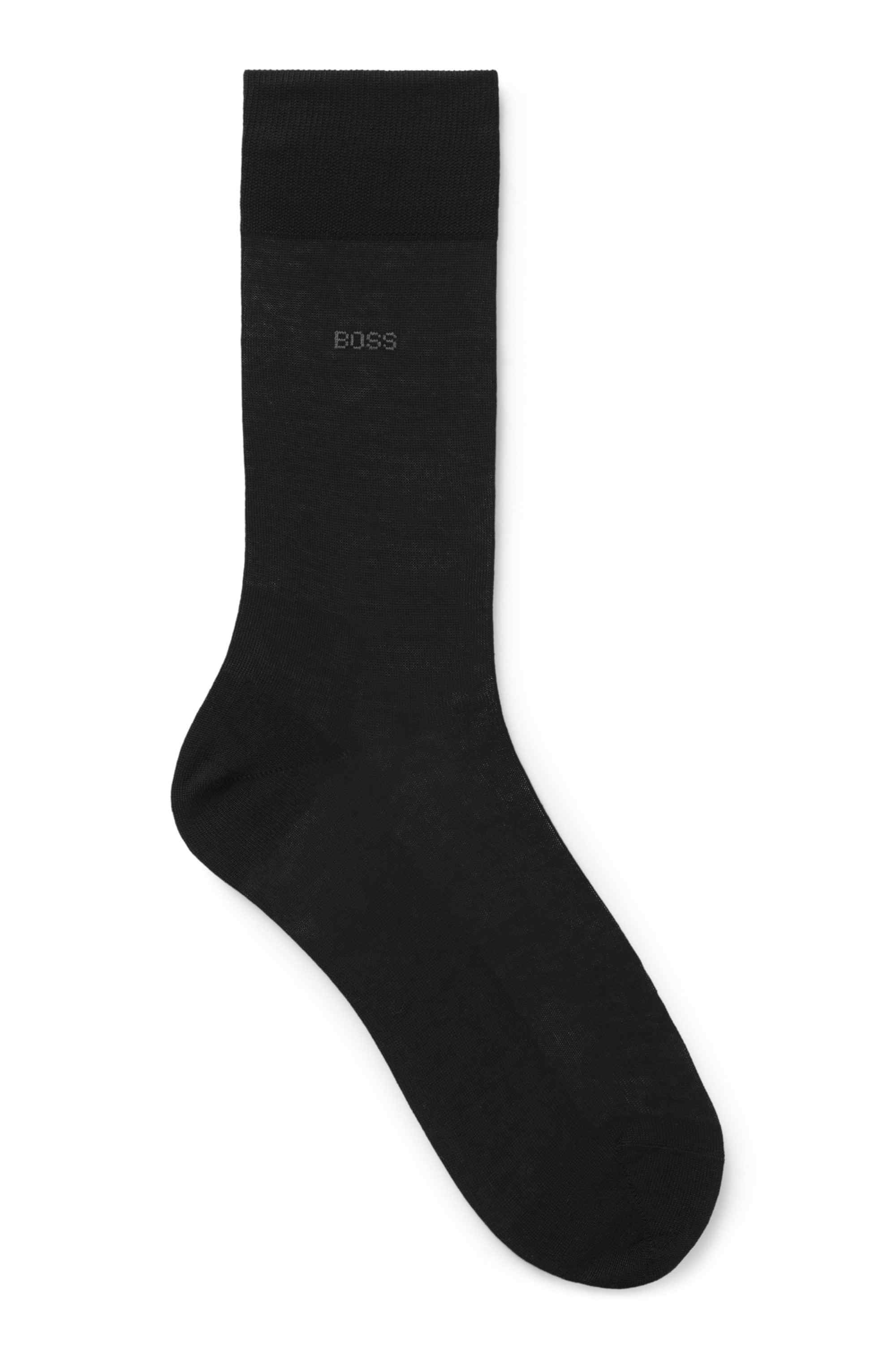Regular-length logo socks in mercerised Egyptian cotton