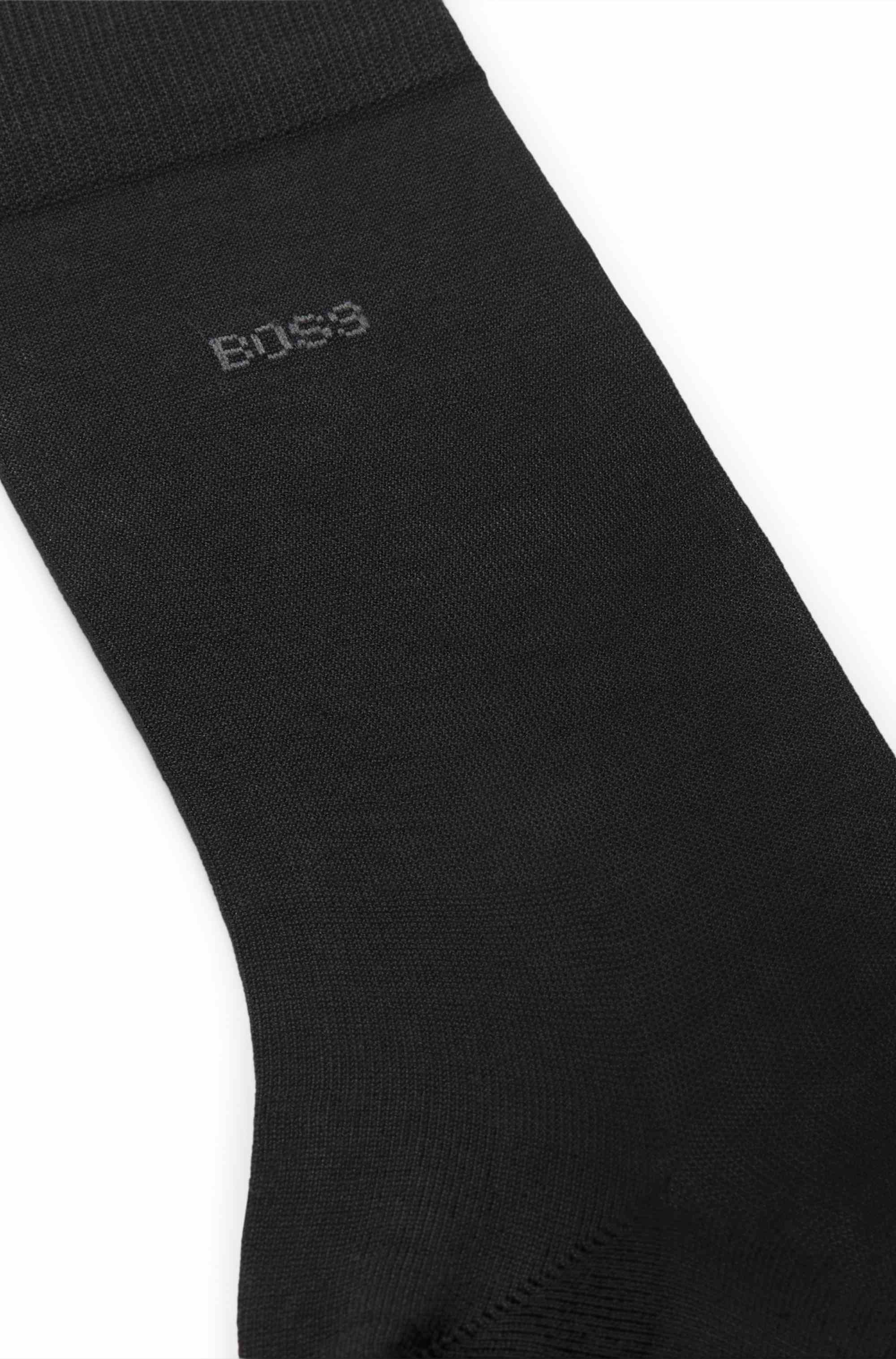 Regular-length logo socks in mercerised Egyptian cotton