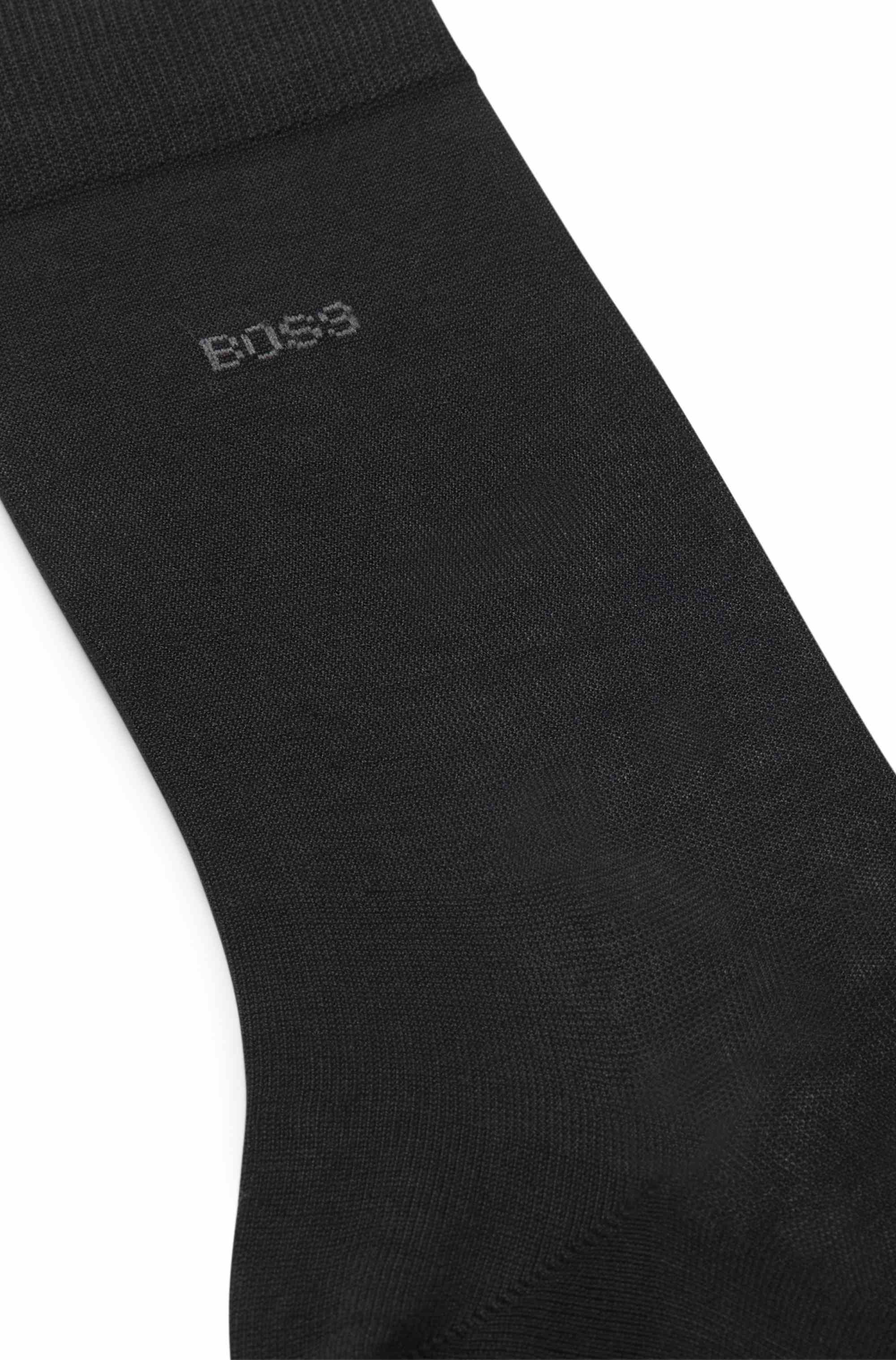 Regular-length logo socks in mercerised Egyptian cotton