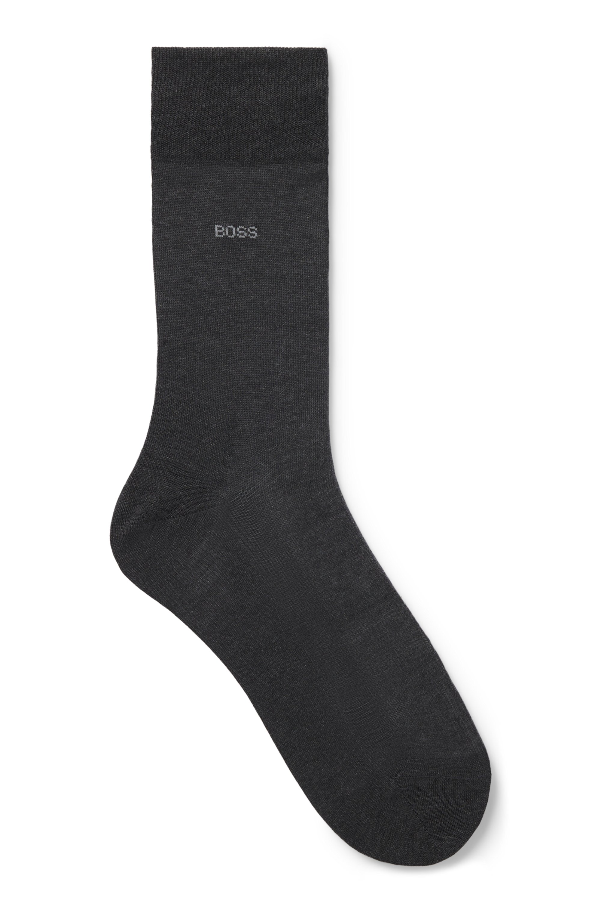 Regular-length logo socks in mercerised Egyptian cotton