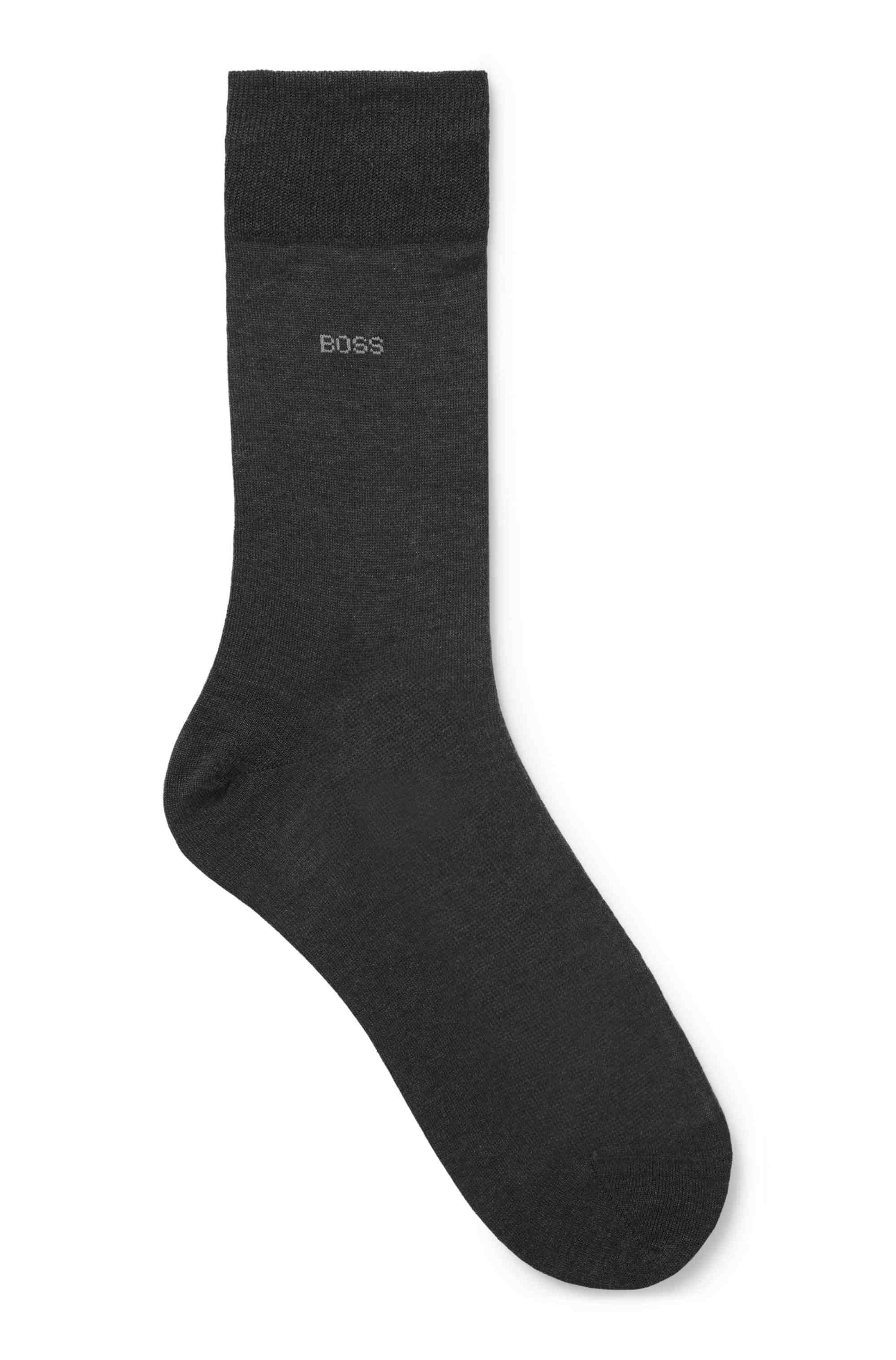 Regular-length logo socks in mercerised Egyptian cotton
