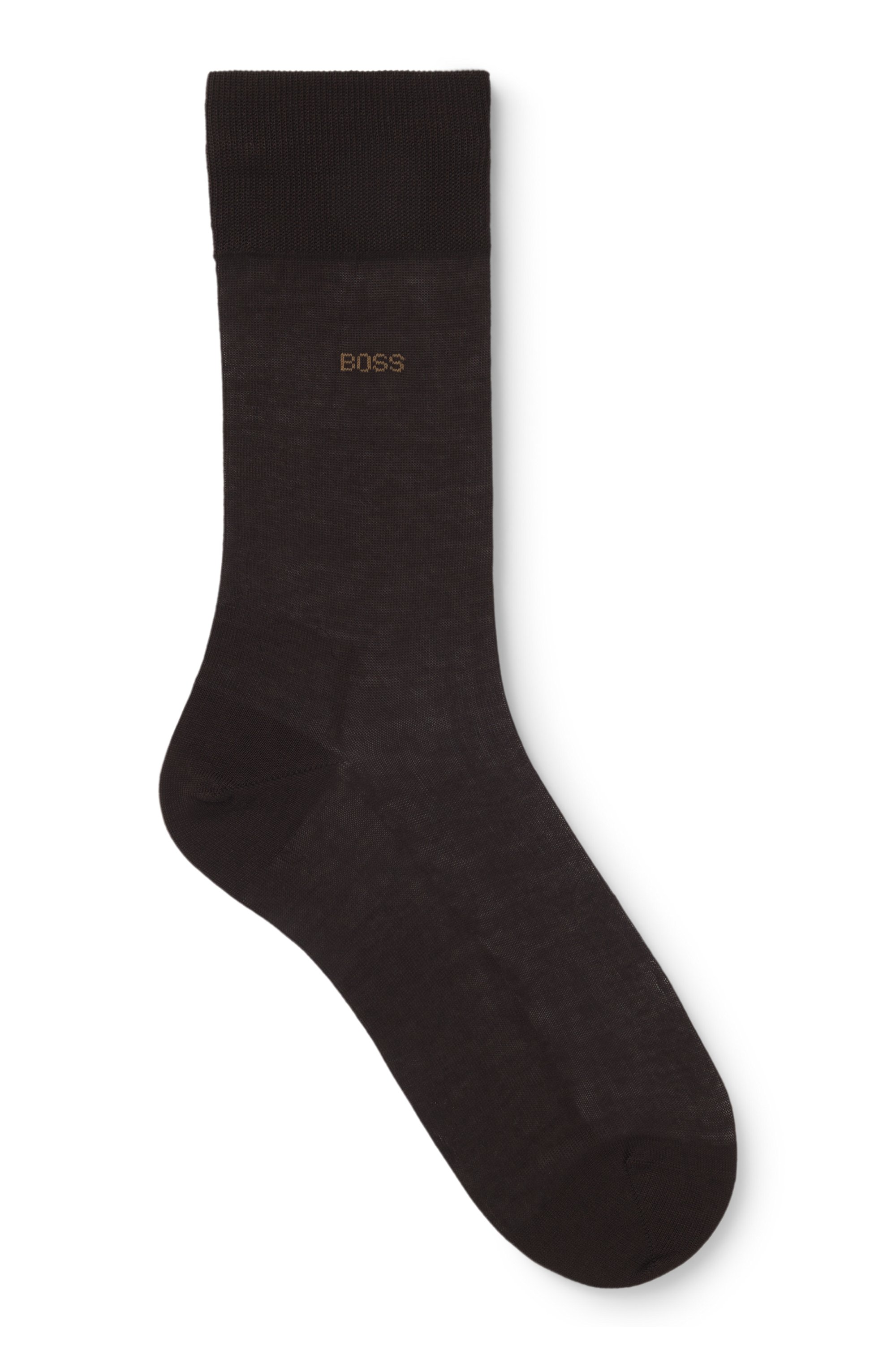 Regular-length logo socks in mercerised Egyptian cotton