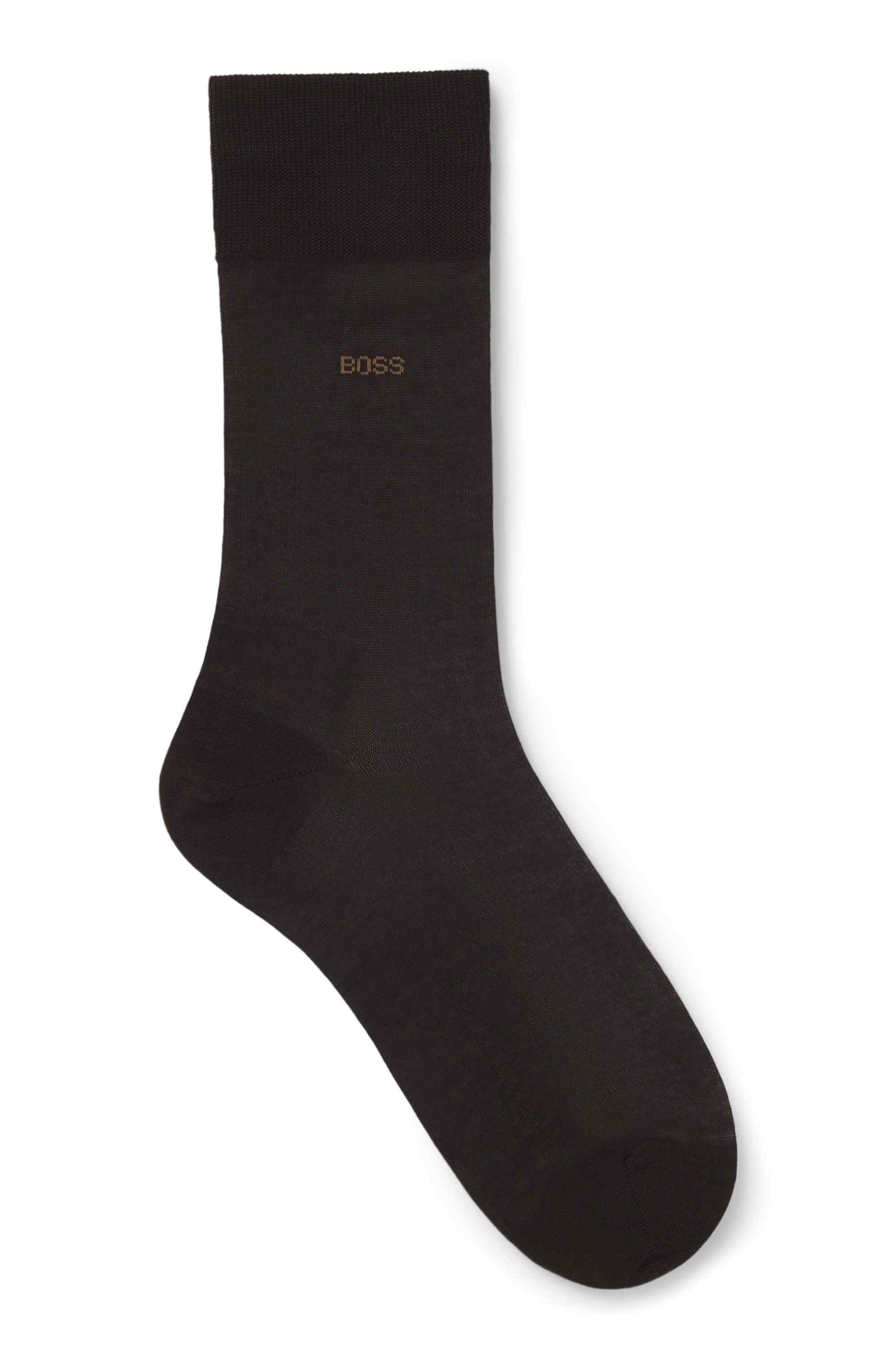 Regular-length logo socks in mercerised Egyptian cotton