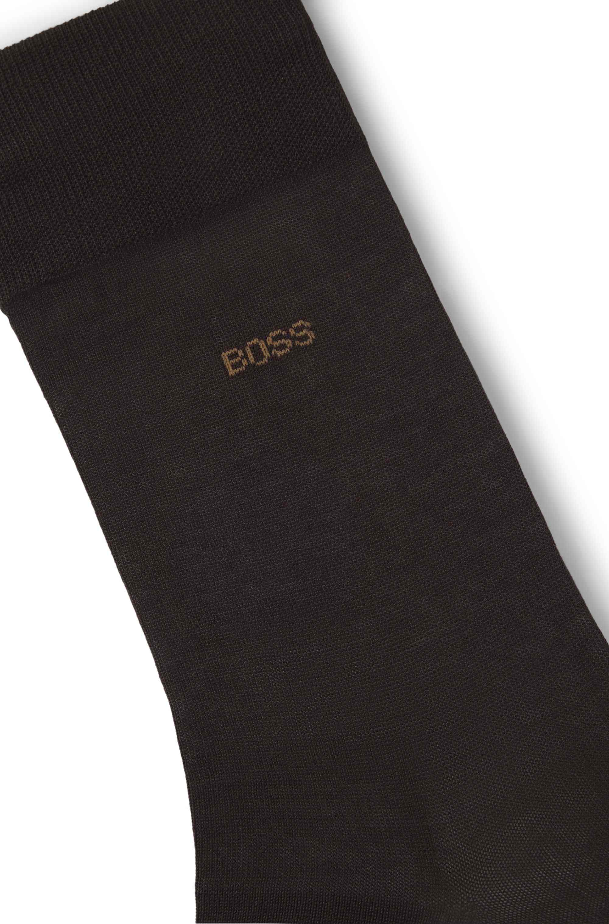 Regular-length logo socks in mercerised Egyptian cotton