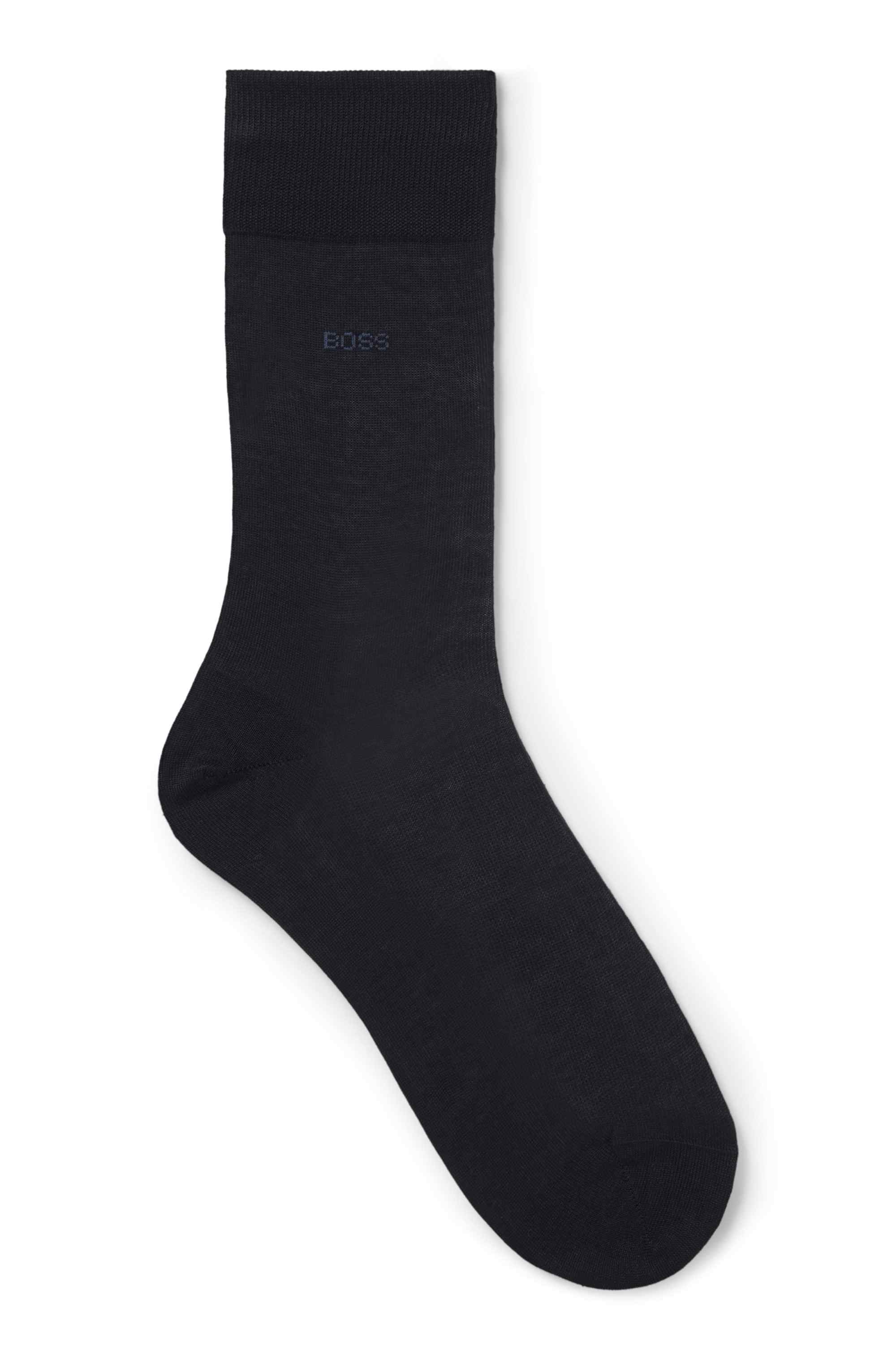 Regular-length logo socks in mercerised Egyptian cotton