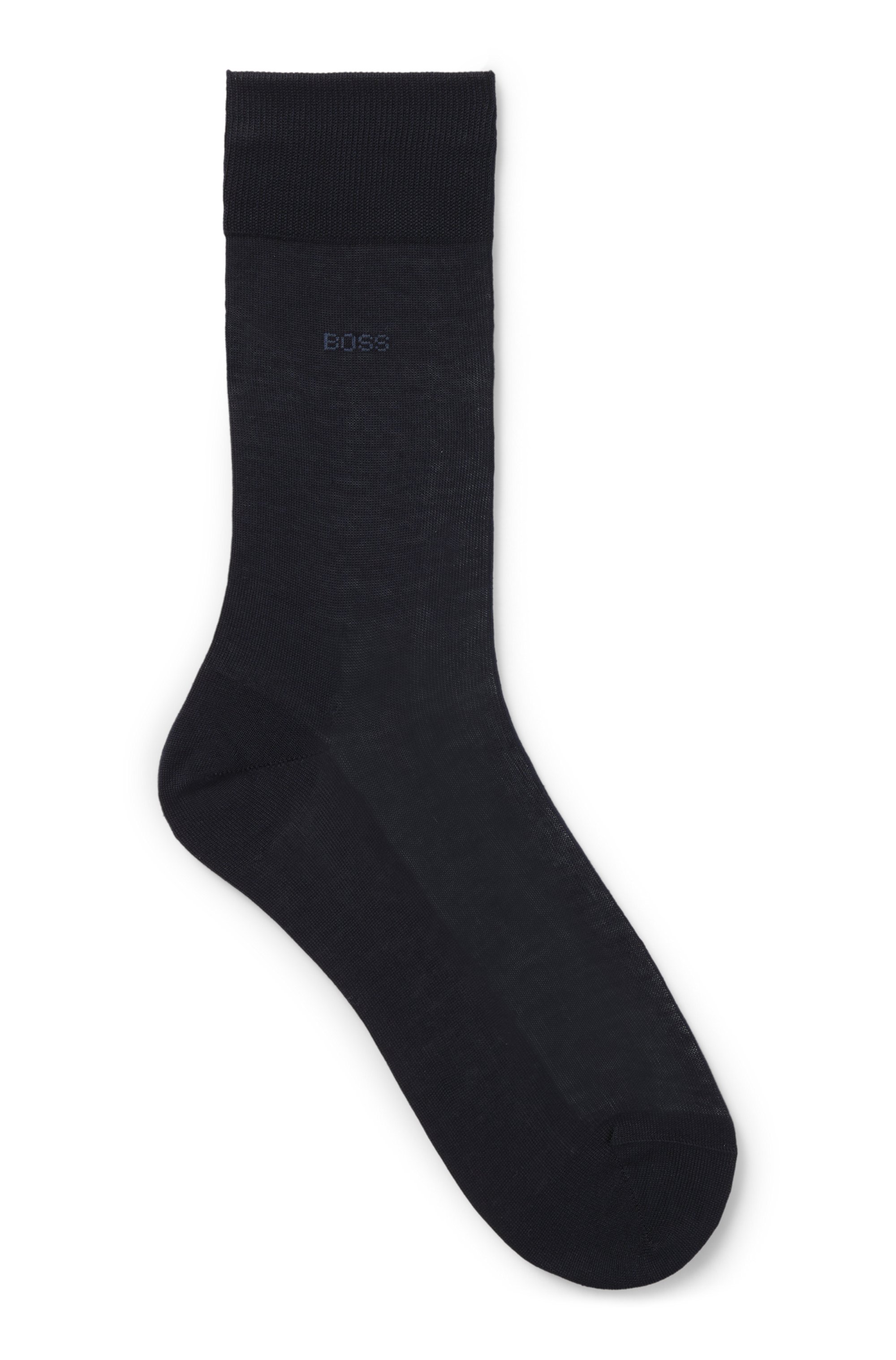 Regular-length logo socks in mercerised Egyptian cotton