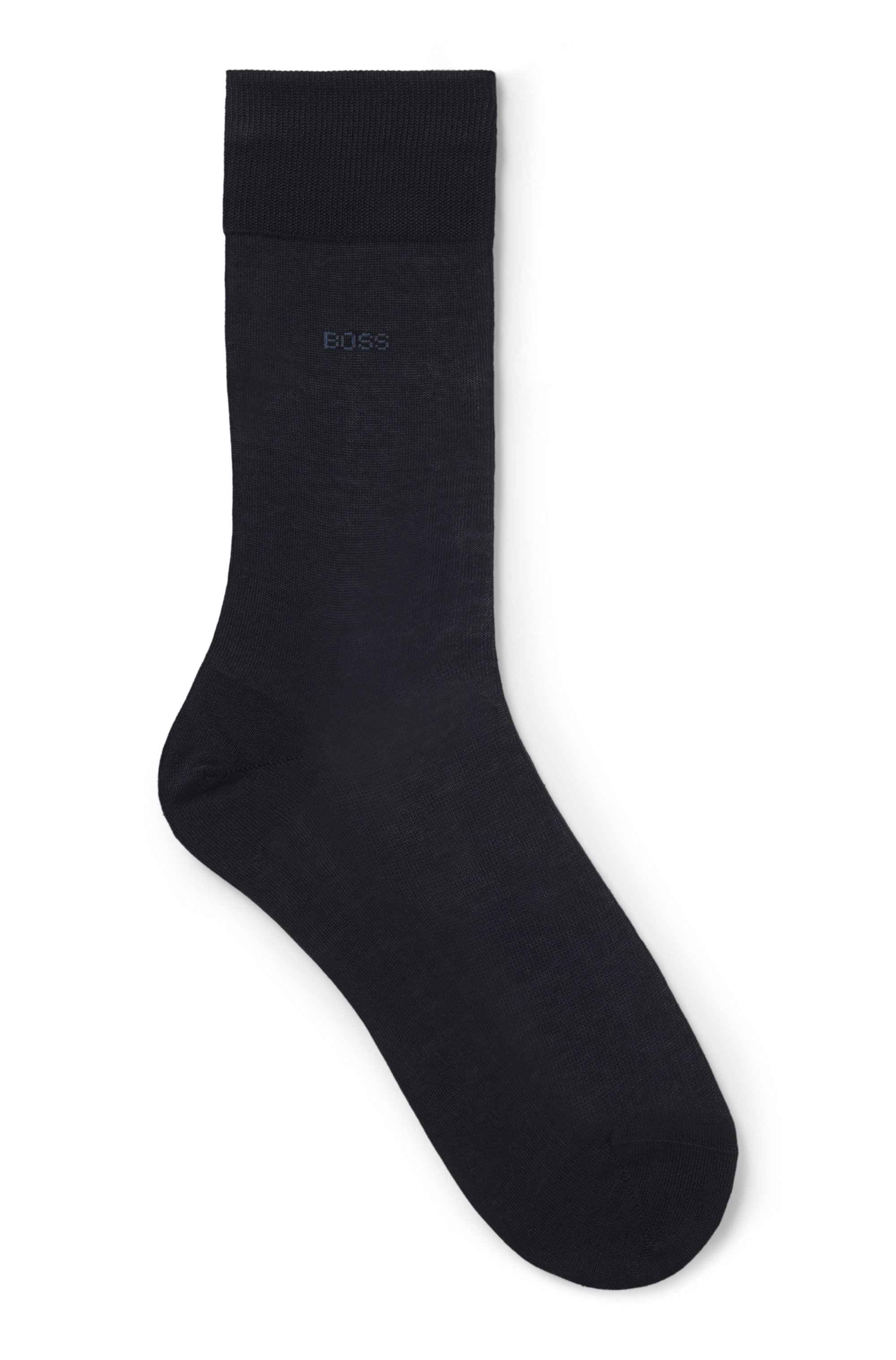 Regular-length logo socks in mercerised Egyptian cotton