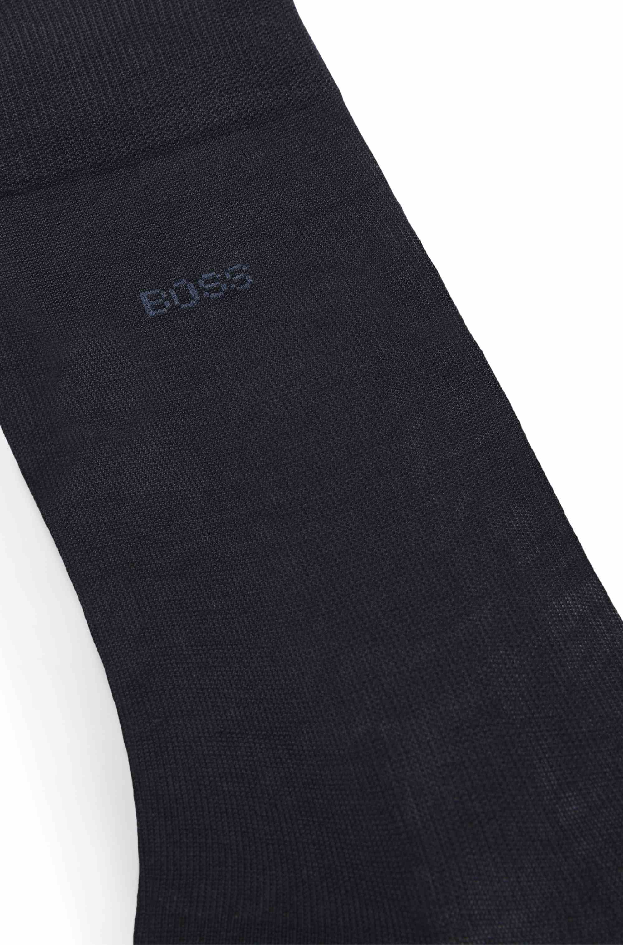 Regular-length logo socks in mercerised Egyptian cotton