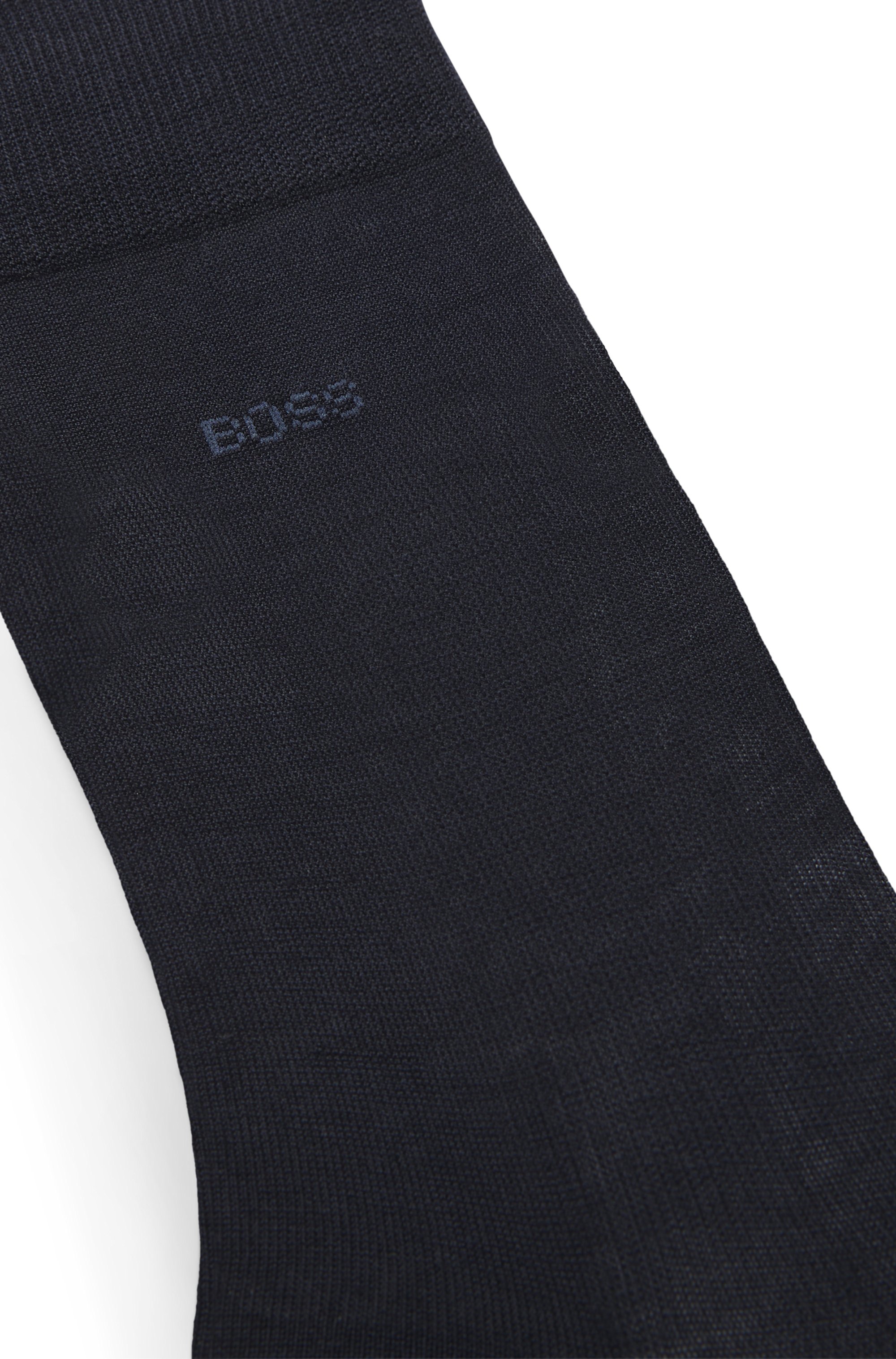 Regular-length logo socks in mercerised Egyptian cotton