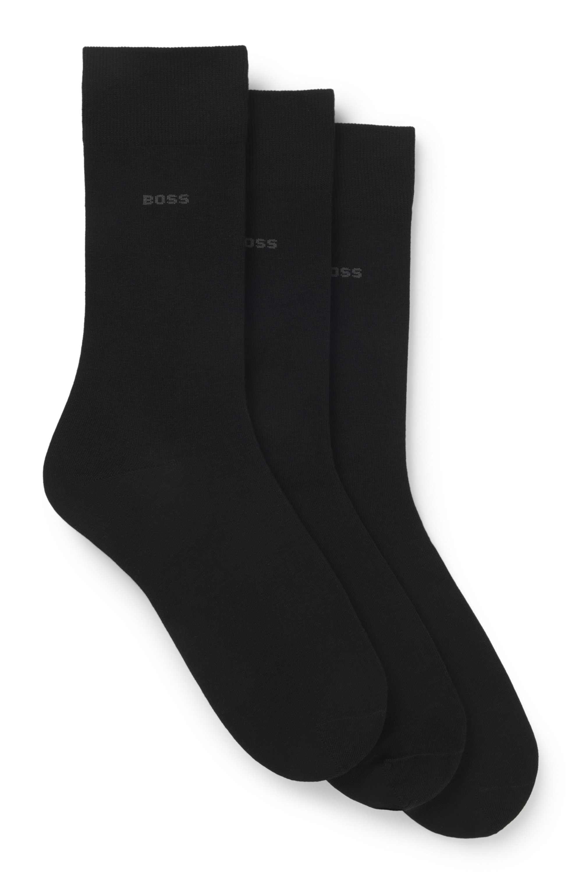 Three-pack of regular-length socks in stretch fabric