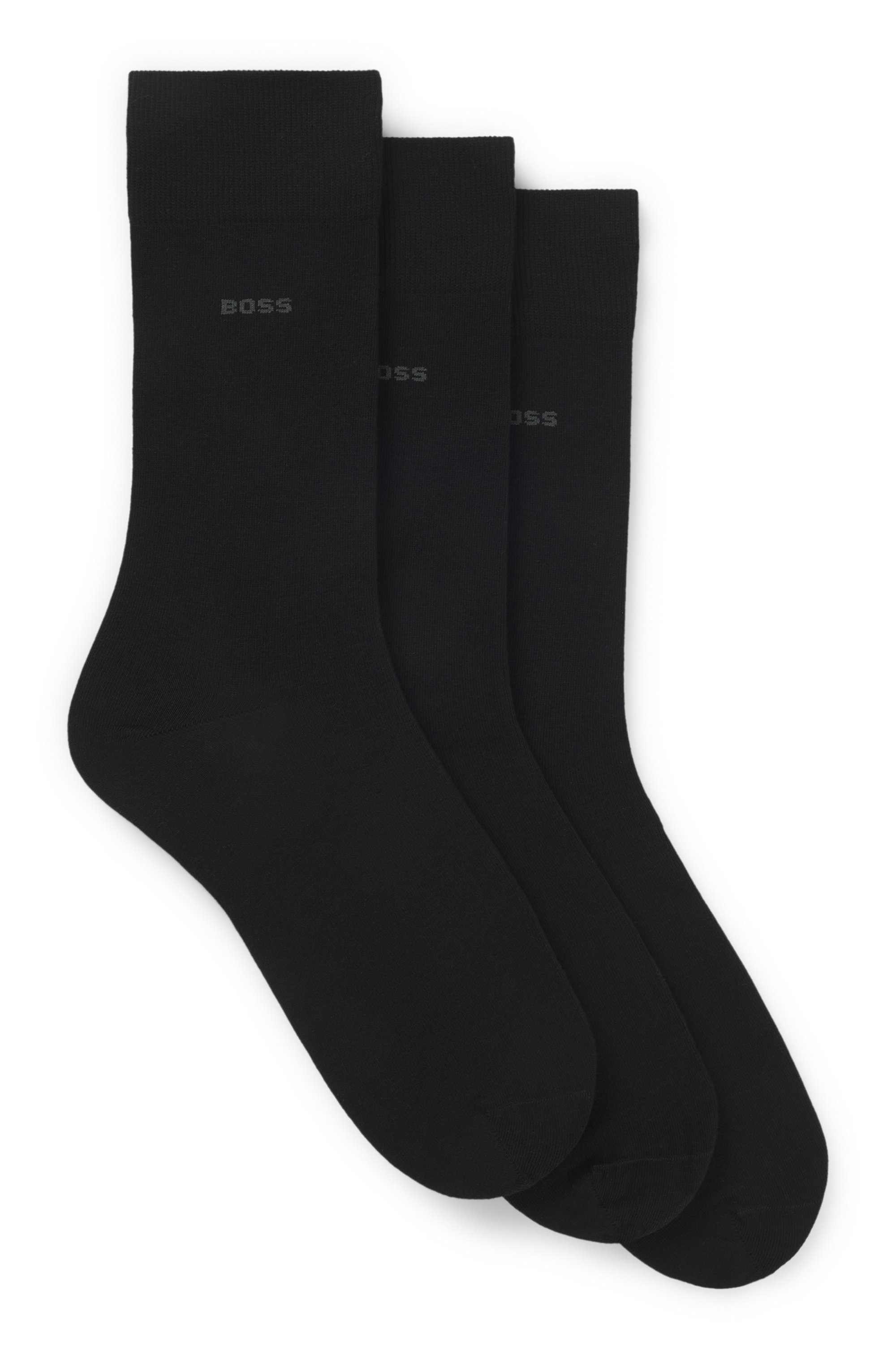 Three-pack of regular-length socks in stretch fabric