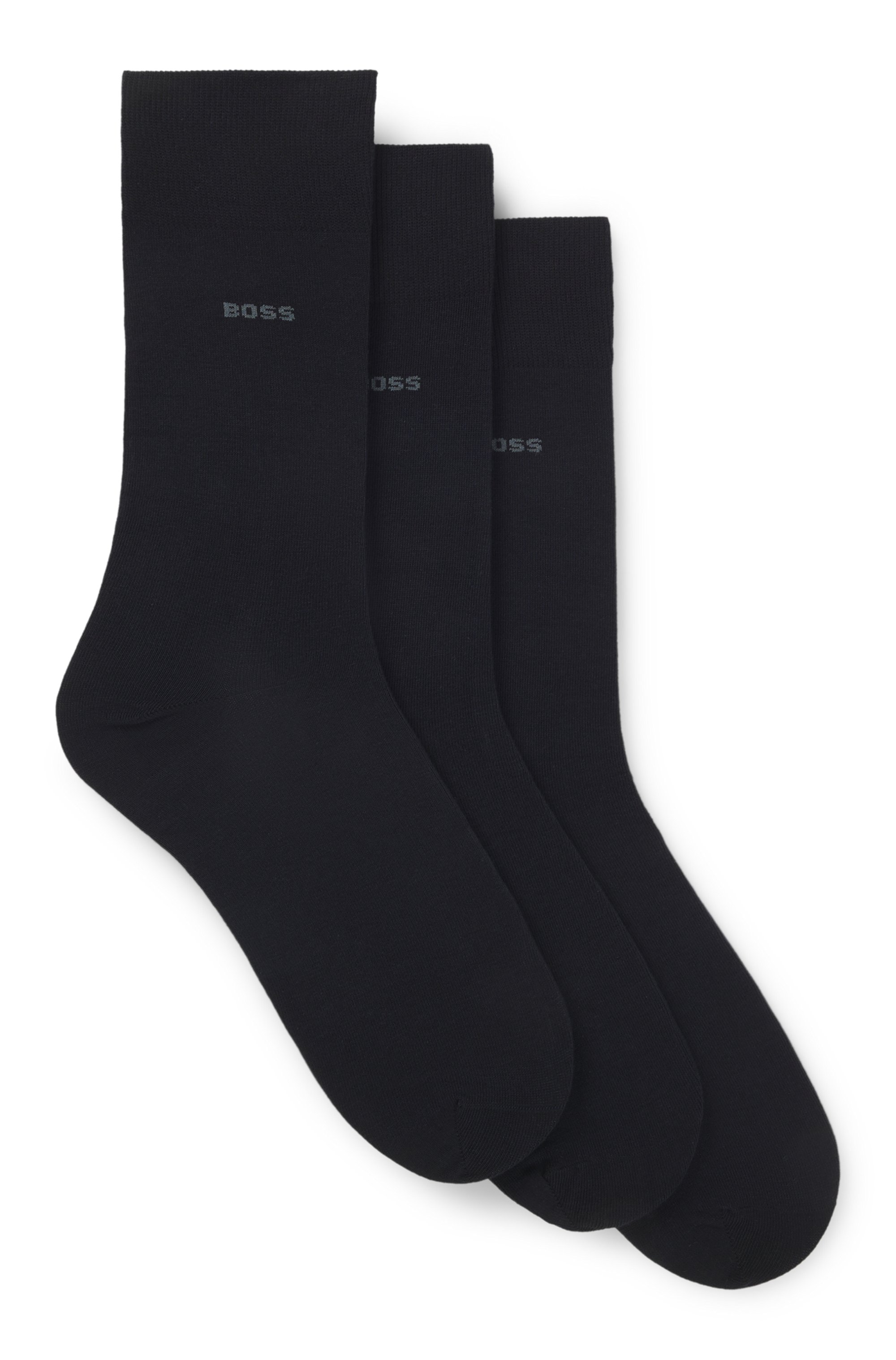 Three-pack of regular-length socks in stretch fabric